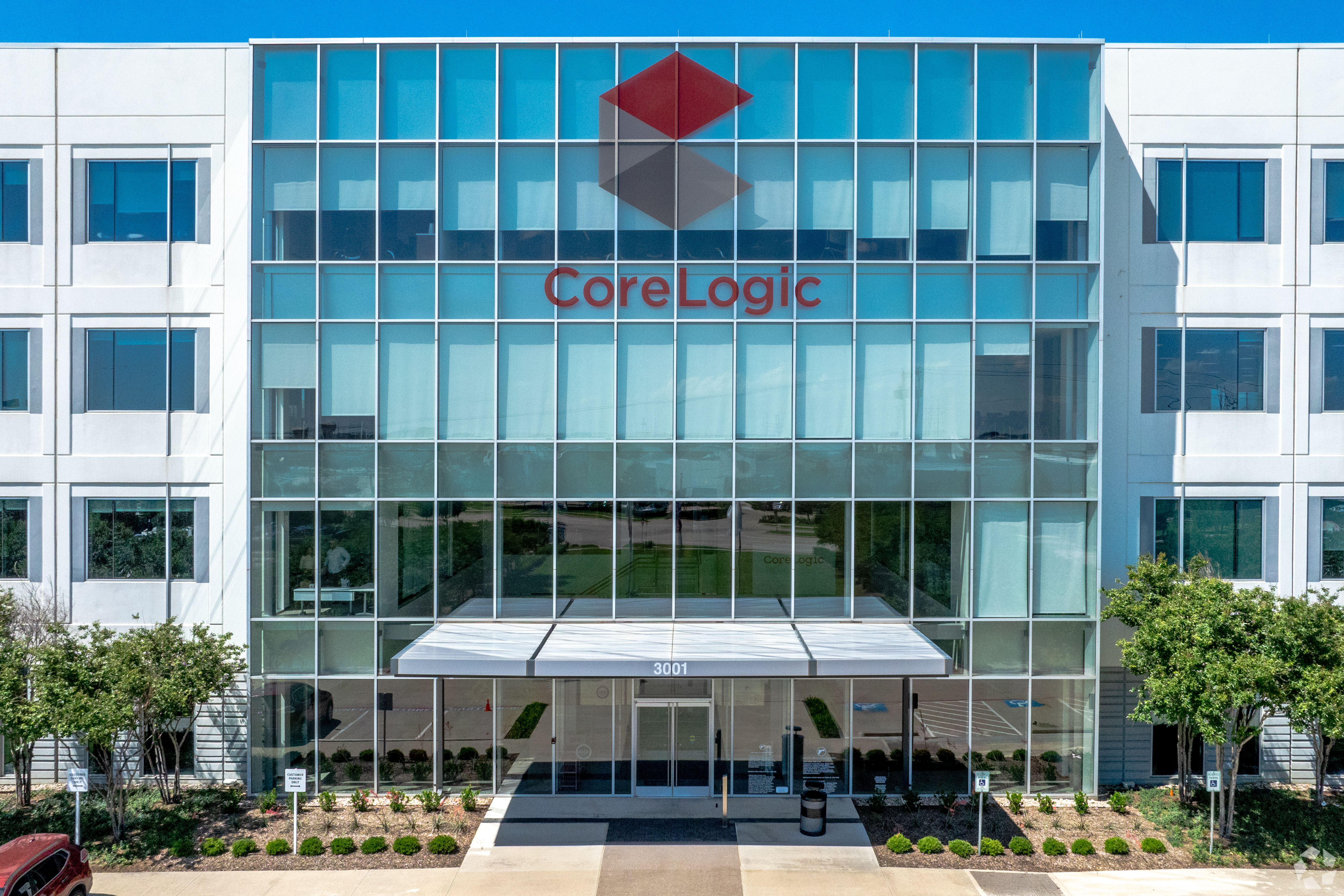 Foot Locker subleased 47,361 square feet of office space from CoreLogic at 3001 Hackberry Road (pictured) in Cypress Waters. (CoStar)