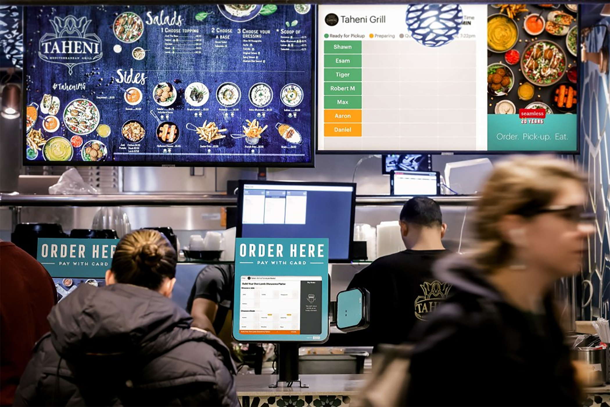 Grubhub, which had worked with restaurants to install its onsite ordering technology, is now betting on a delivery partnership with Amazon. (Grubhub)