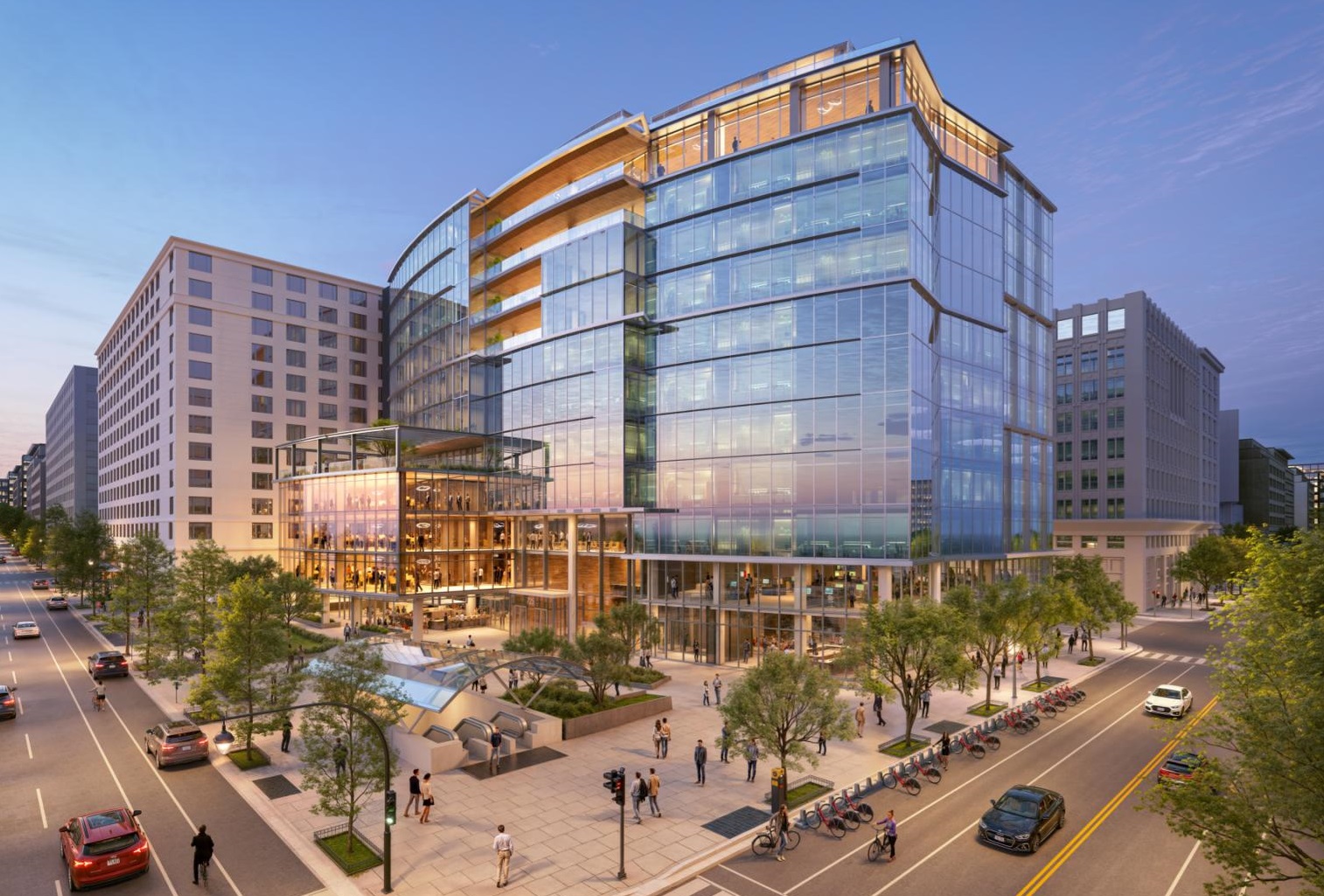 Cooley plans to move into the new property BXP is planning at 725 12th St. NW, next to the Metro Center entrance at 12th and G streets. (BXP)
