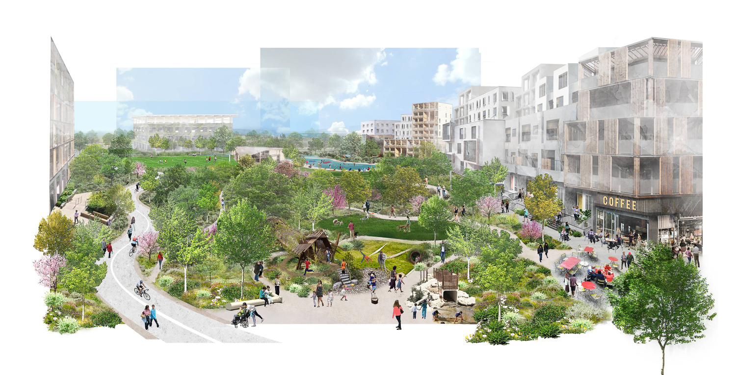Google made an ambitious pledge in 2019 to address the Bay Area housing crisis with mixed-use projects near its Mountain View headquarters. (Google) 