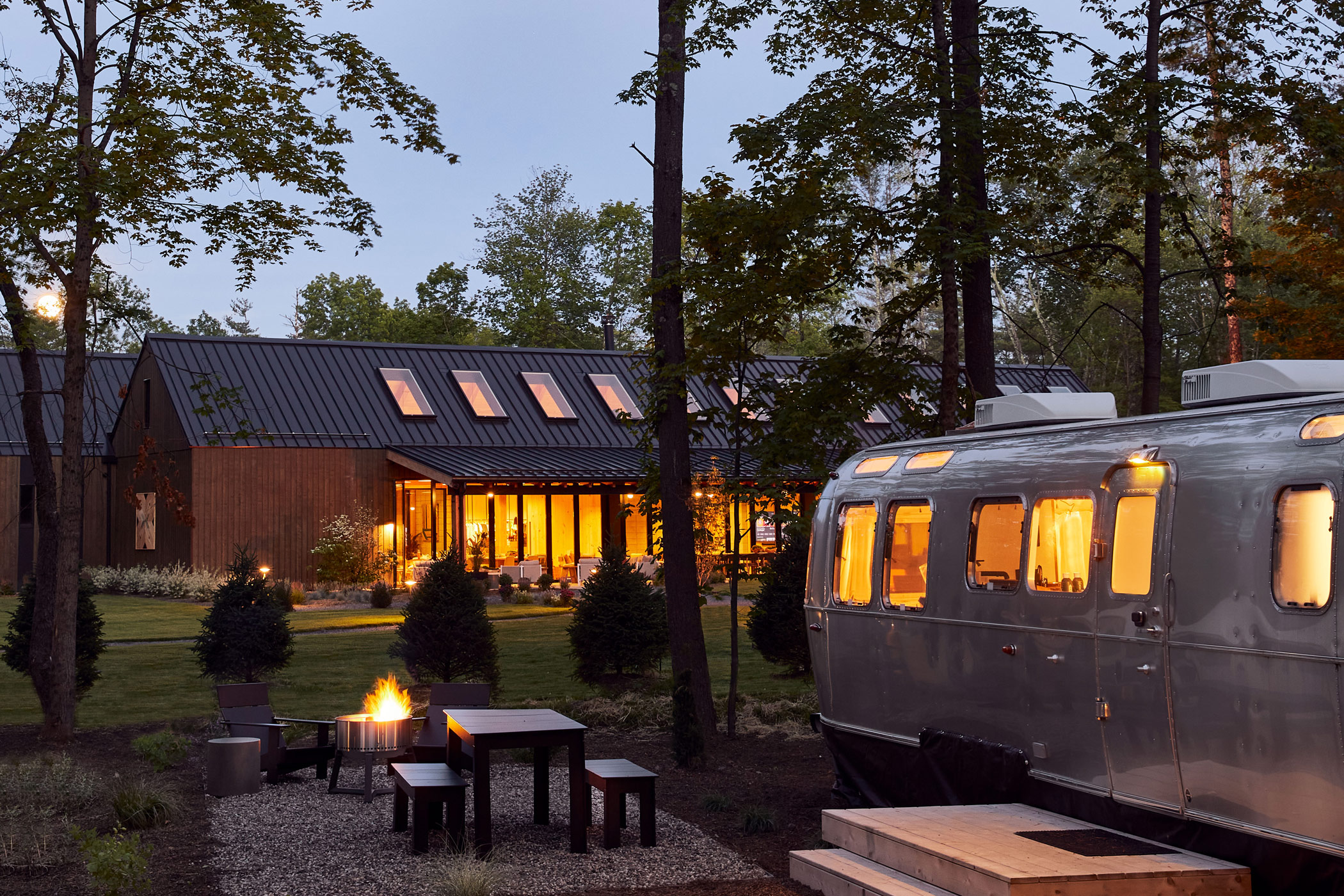 Hilton and AutoCamp have partnered together to allow guests to book AutoCamp stays through Hilton's booking channels and let loyalty members earn and redeem points for stays. Pictured above is AutoCamp's property in the Catskills in New York. (Hilton/Matt Kisiday)