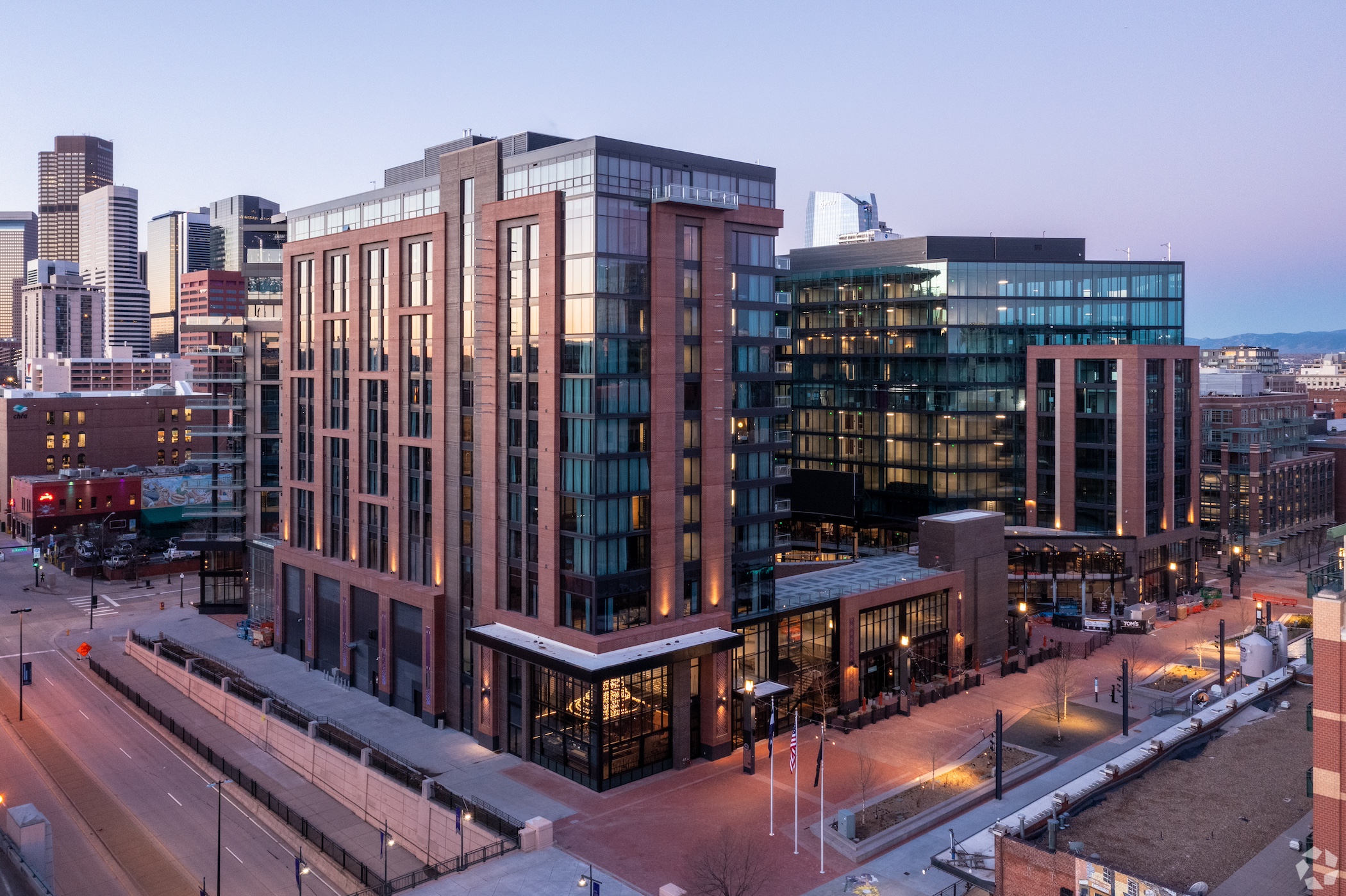 McGregor Square, located on a full city block next to Coors Field, is a mixed-use development with more than 208,300 square feet of office space. (CoStar)