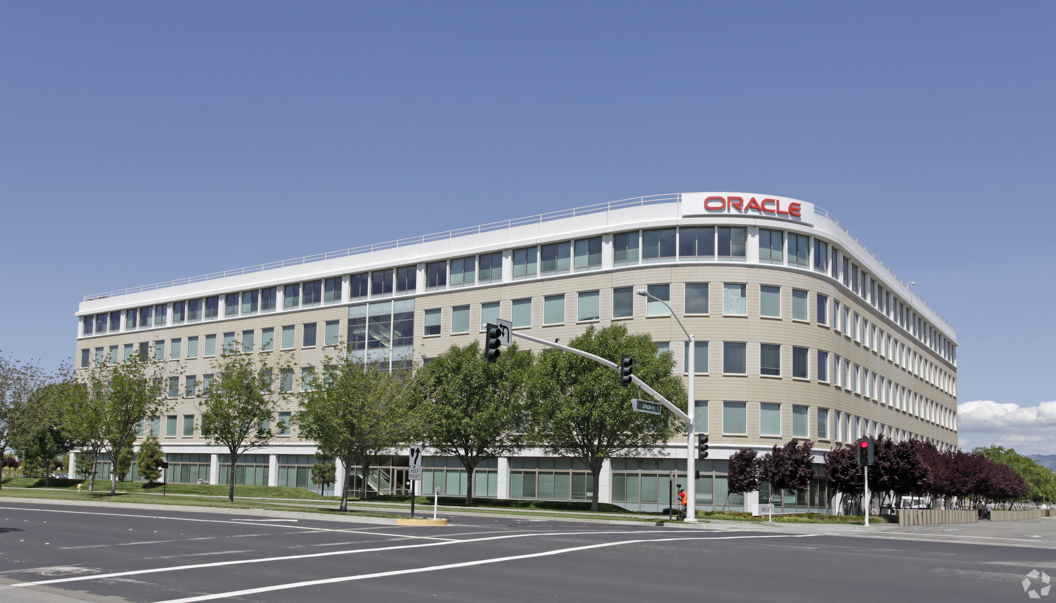 Software company Oracle listed all five floors of the office building it owns at 5805 Owens Drive in Pleasanton, California. (CoStar) 