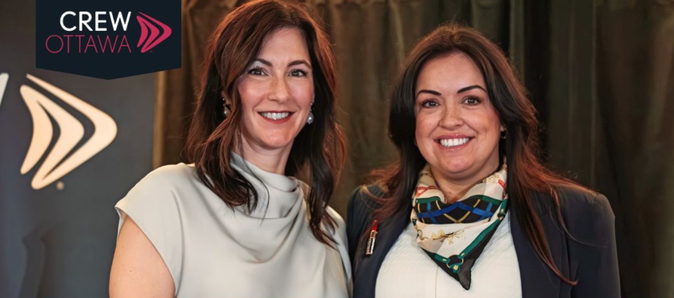 CREW Network President Cindy MacMillan (left) with CREW Ottawa President Sarah Crouch. (CREW)