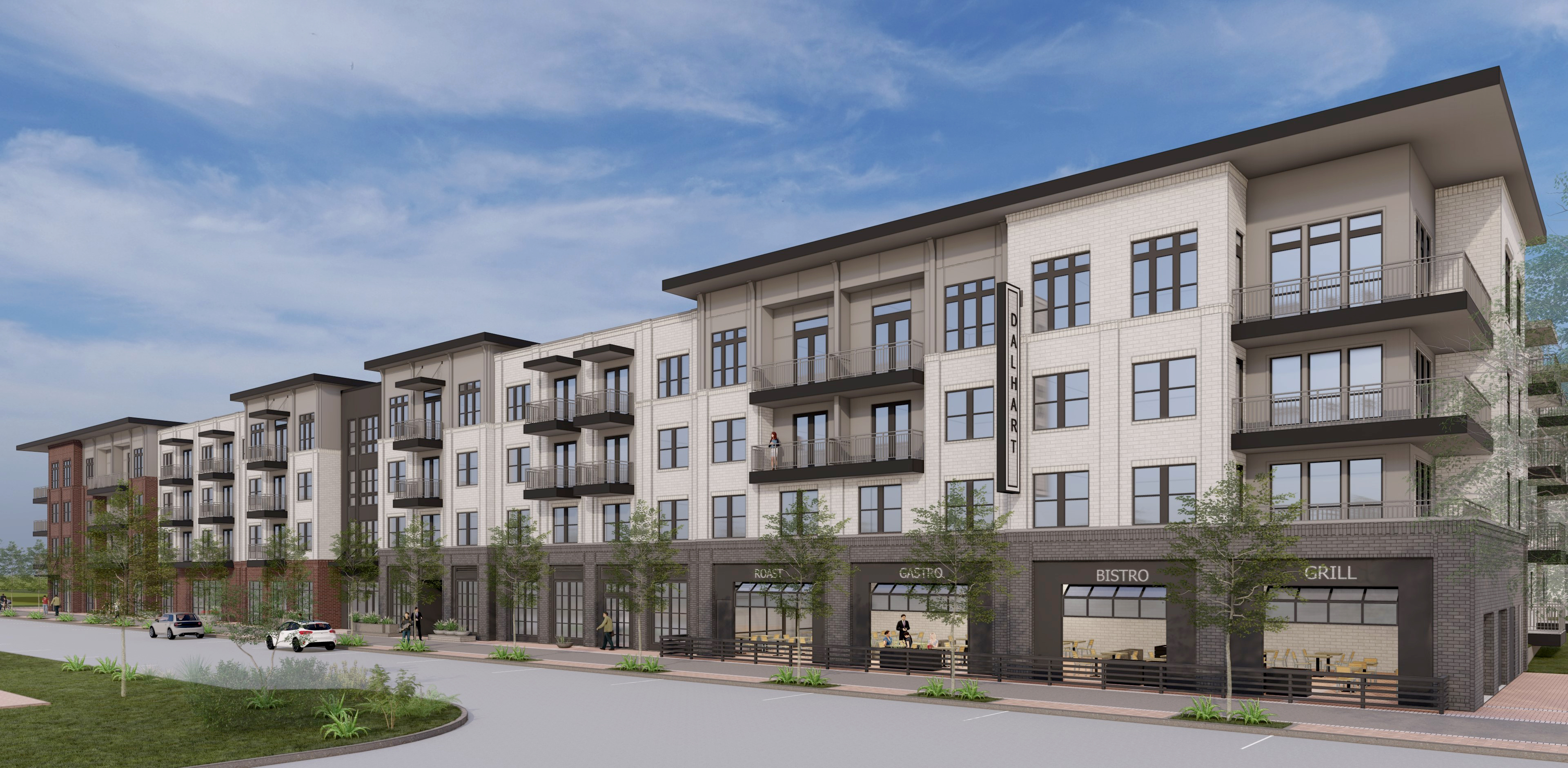 The Buckley, a 338-unit apartment development, has gotten underway on a 4.8-acre tract near Custer Road and President George Bush Turnpike in Plano, Texas. (Hensley, Lamkin, Rachel Inc.)