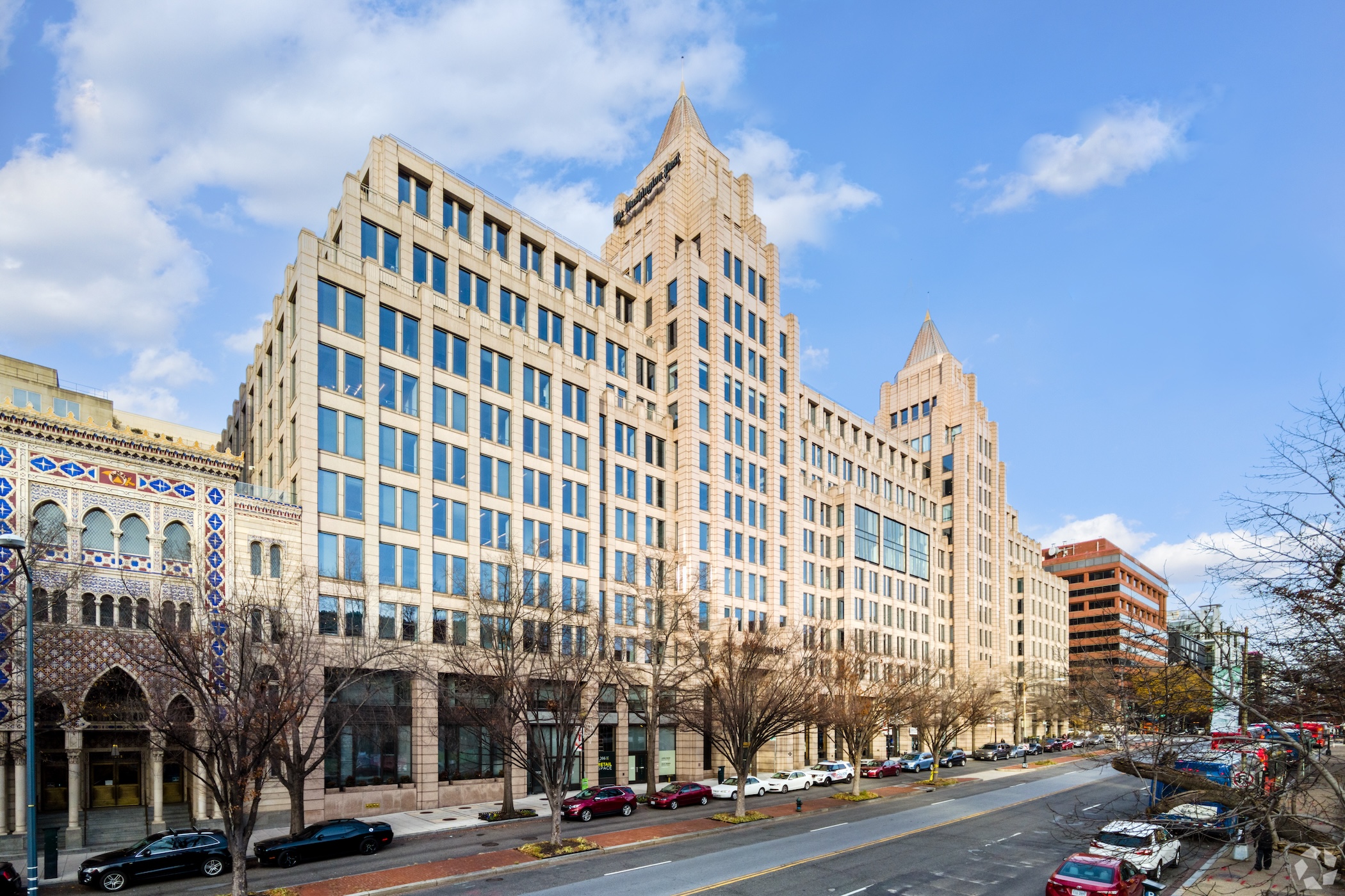 The Washington Post earlier this year renewed its 300,000-square-foot lease at Hines' One Franklin Square office building in downtown Washington, D.C. (CoStar) 