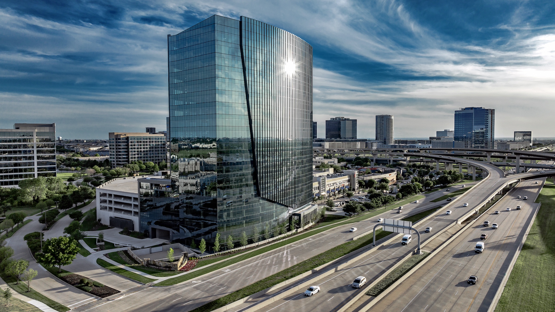 Highwoods Properties' $200 million Granite Park Six development in Dallas recently landed a full-floor lease to boost the development's occupancy rate. (CoStar) 