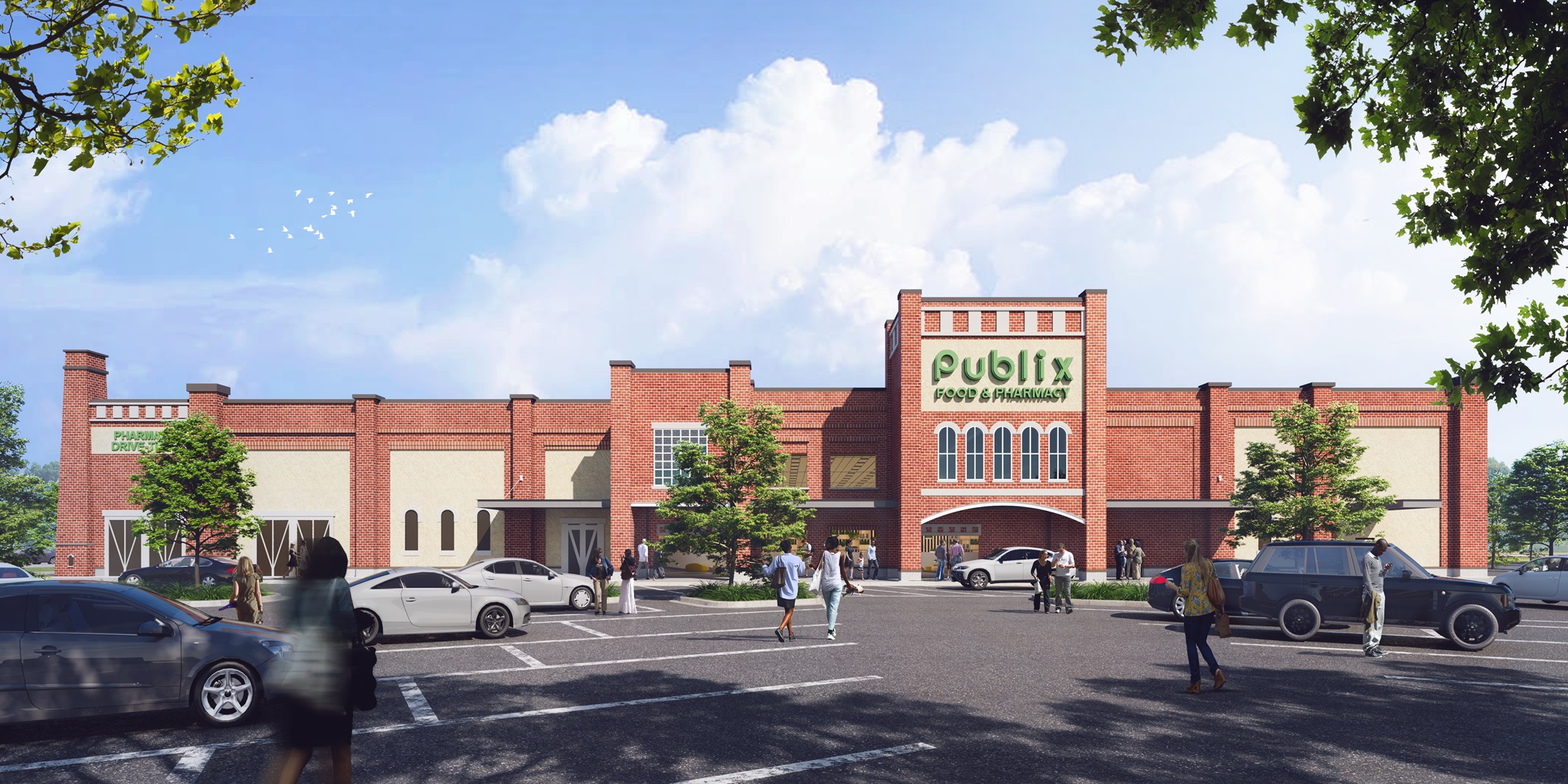 A new Publix-anchored shopping center in suburban Nashville, set to open this fall, recently added Chipotle as a tenant. (Watkins Real Estate Group)