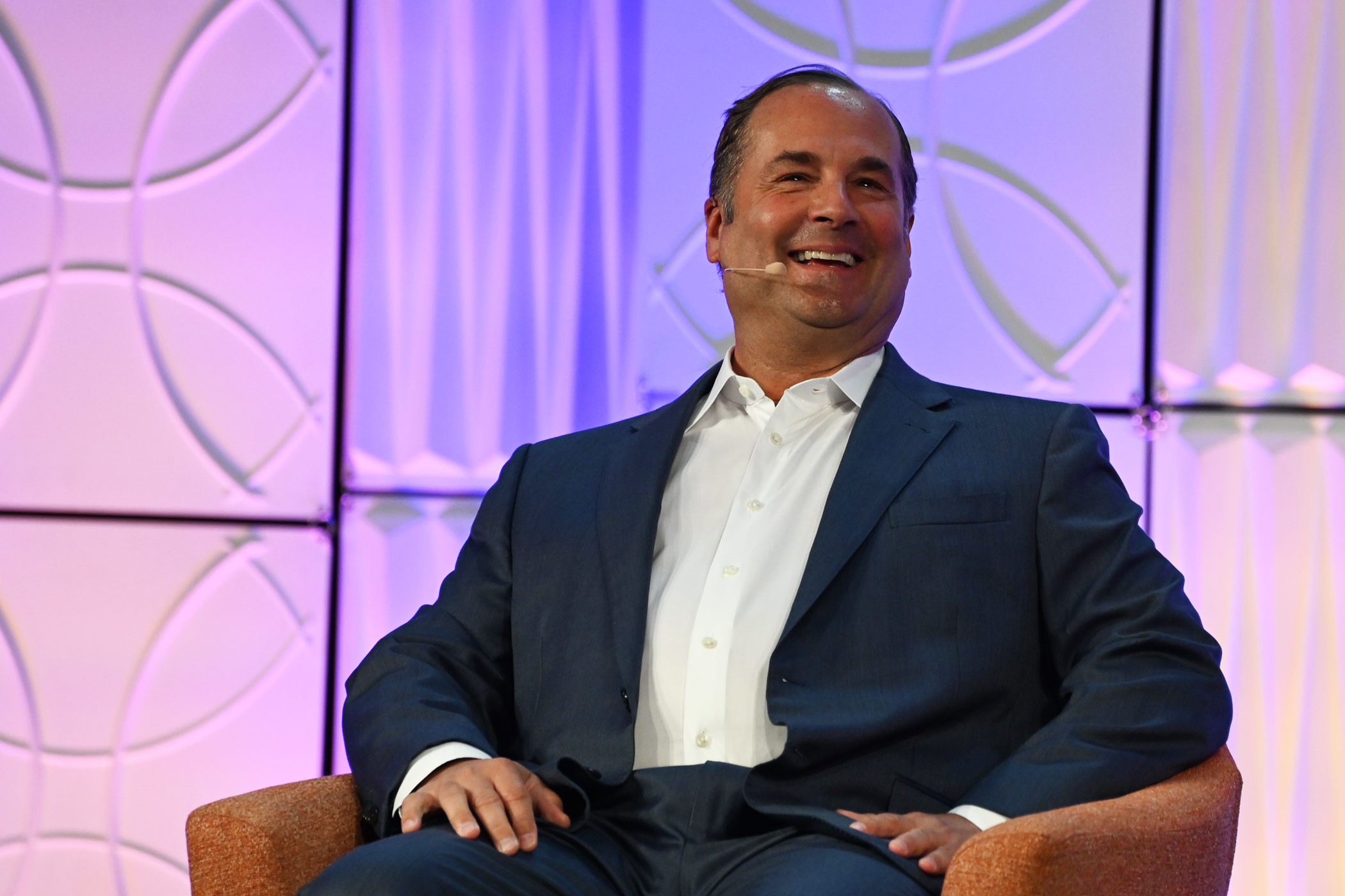 Marriott International President and CEO Tony Capuano speaks during a fireside chat session at The Lodging Conference. (Bryan Wroten)