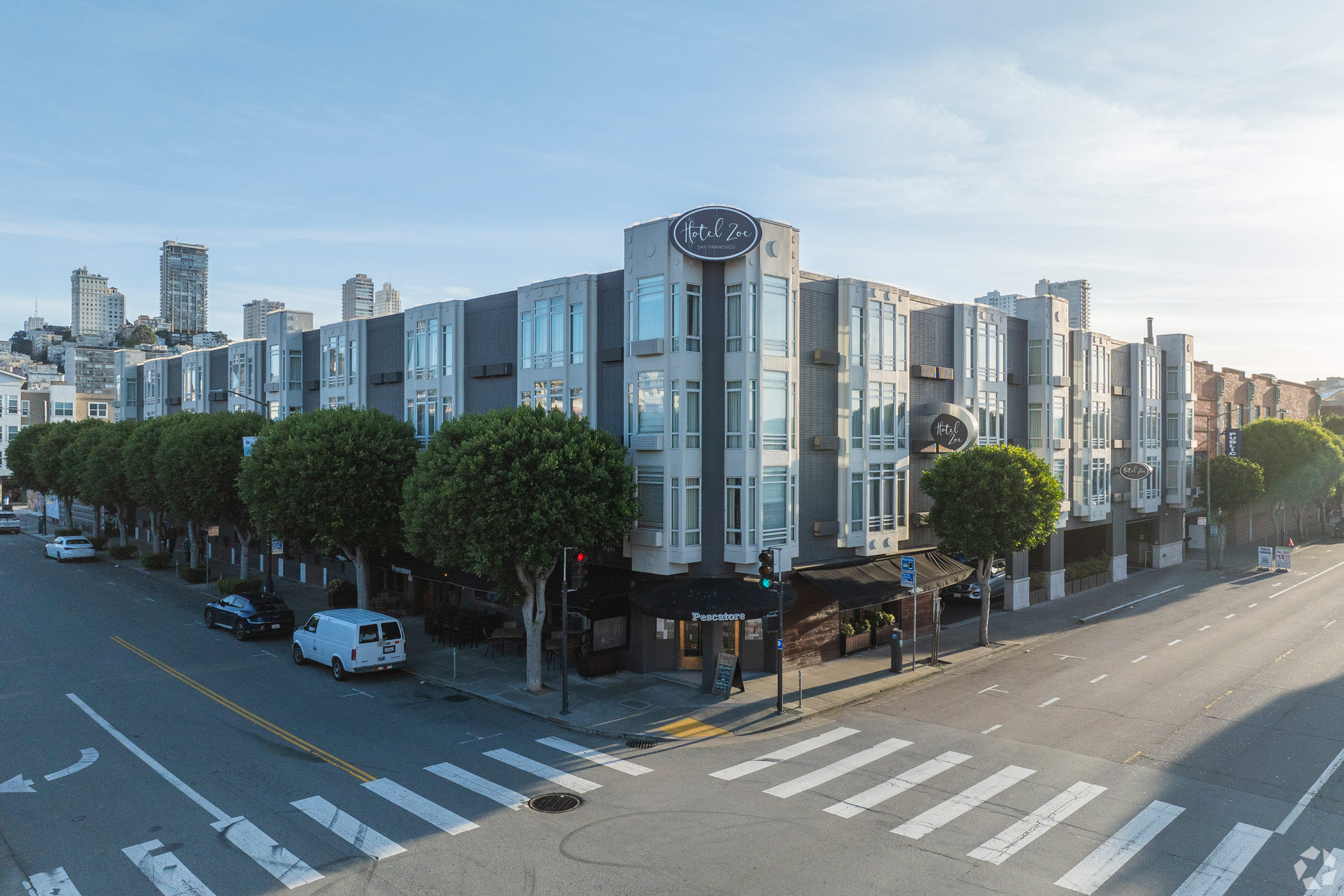 Pebblebrook Hotel Trust will use $400 million in new senior notes to pay off some of its existing debt. The REIT has been a net seller of hotels within the last year or so, taking advantage of the private market value of its hotels compared to its stock price and using proceeds from the sales to do share buybacks and pay down debt. Pictured above is the 221-key Hotel Zoe Fisherman's Wharf in San Francisco, which the REIT sold for $68.5 million in late 2023. (CoStar)