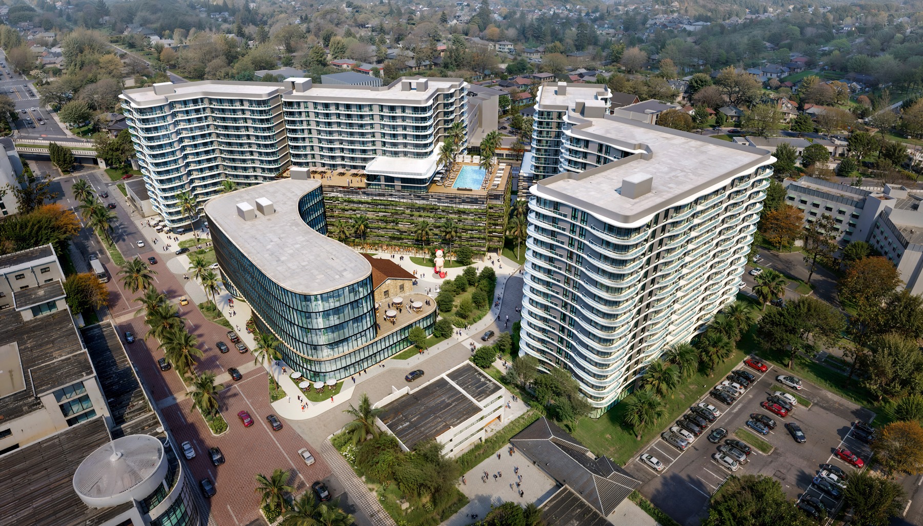 The city of South Miami has chosen 13th Floor Investments to redevelop its city hall and the area around it. (Corwil Architects)