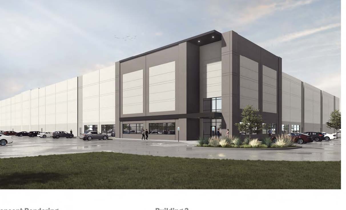 The three-building, 575,000-square-foot industrial park, called Frisco Trade Center, is being built in close proximity to PGA of America's new headquarters in Frisco, Texas. (JLL)