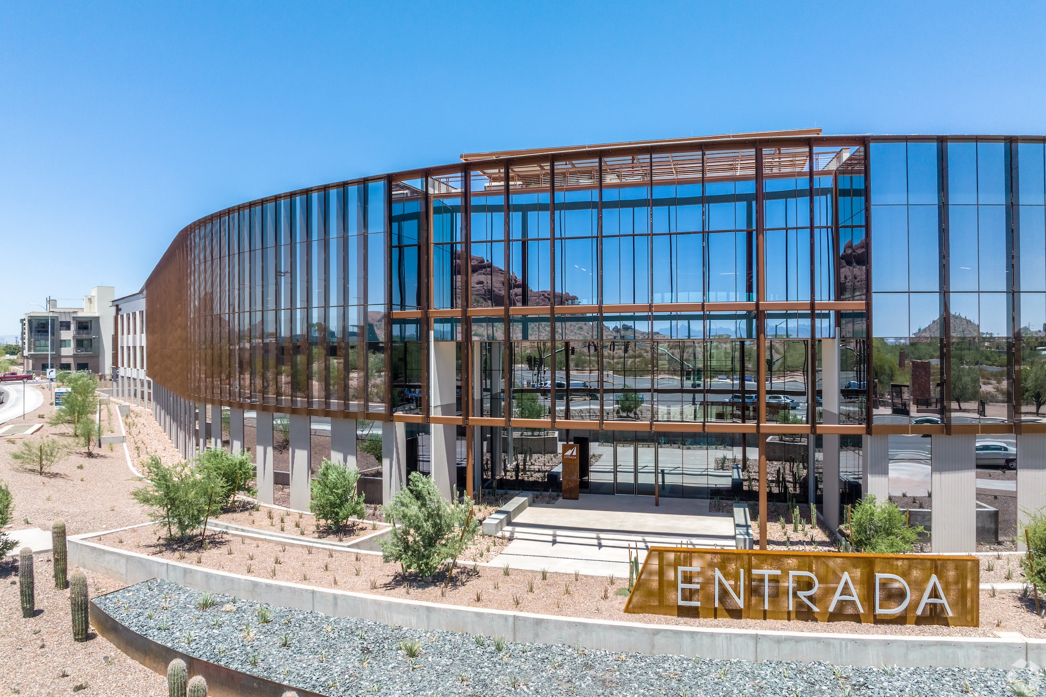 Construction on the Scottsdale Entrada office complex in Scottsdale, Arizona, began in April 2020. (CoStar) 