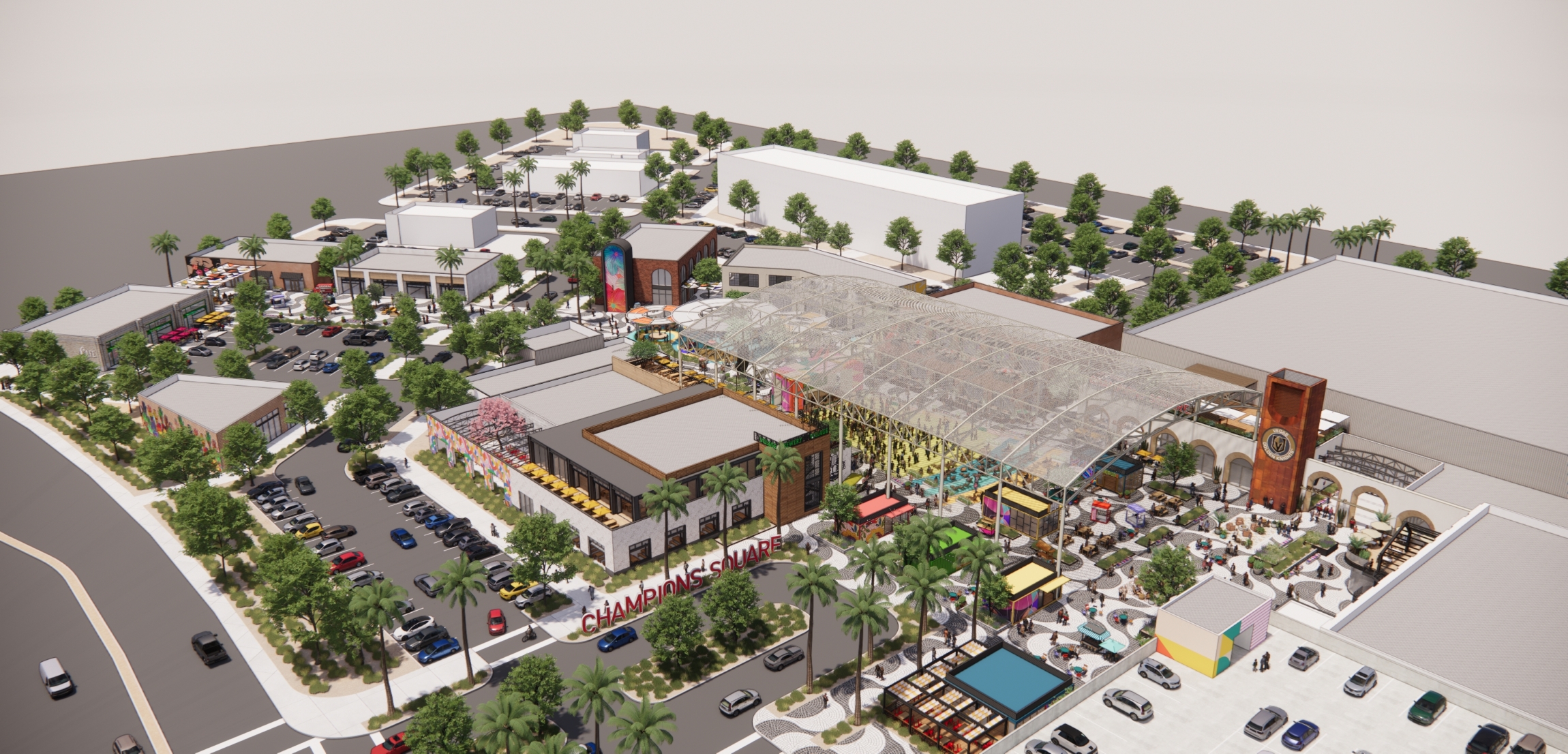 Developer Agora Realty is planning a 73-acre mixed-used project with housing, retail and a central sports village in North Las Vegas, Nevada. (Agora Realty)