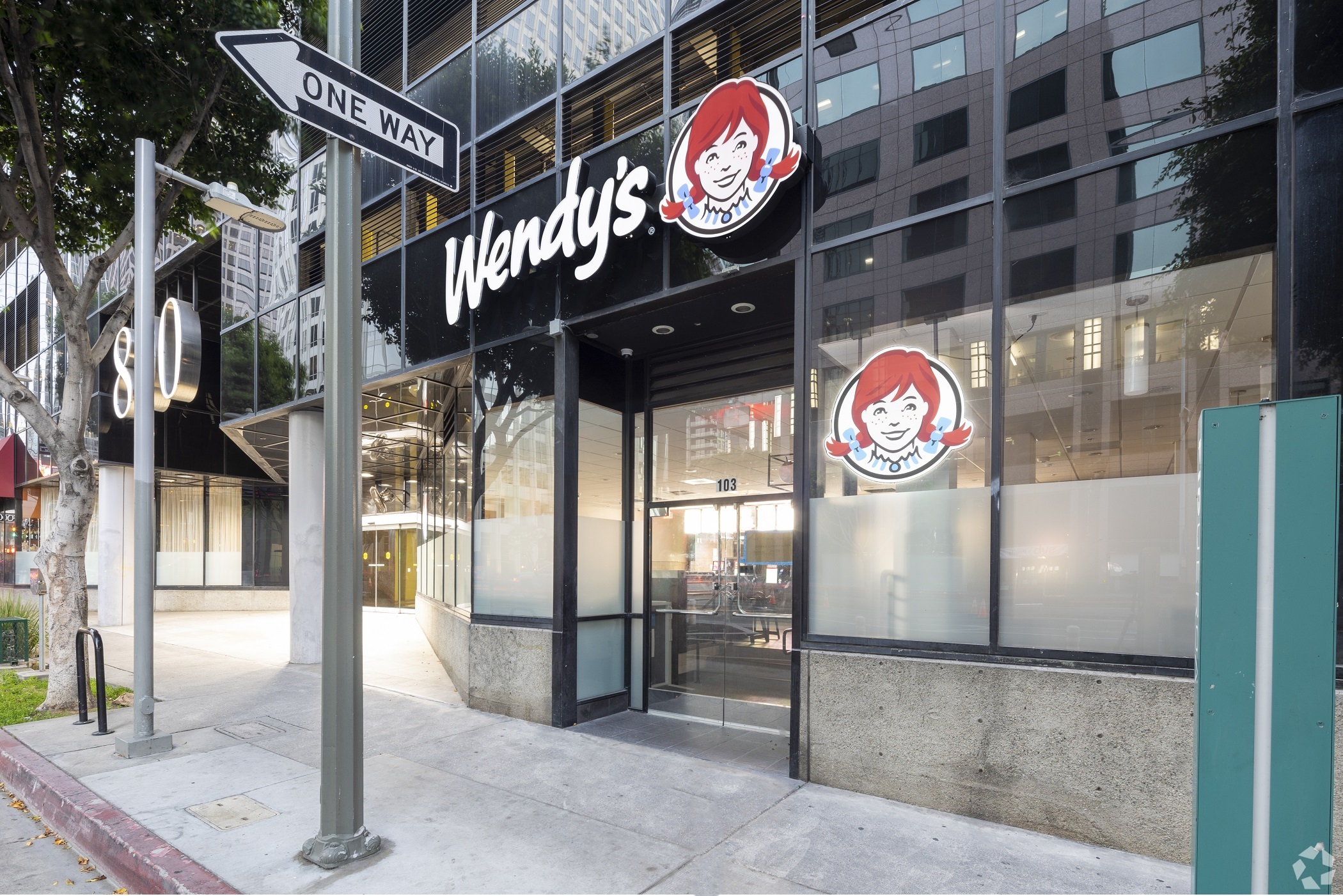 A Wendy's franchise signed a lease to open next to upscale Brazilian steakhouse Fogo de Chao in downtown Los Angeles. (Evan Bracken/CoStar)