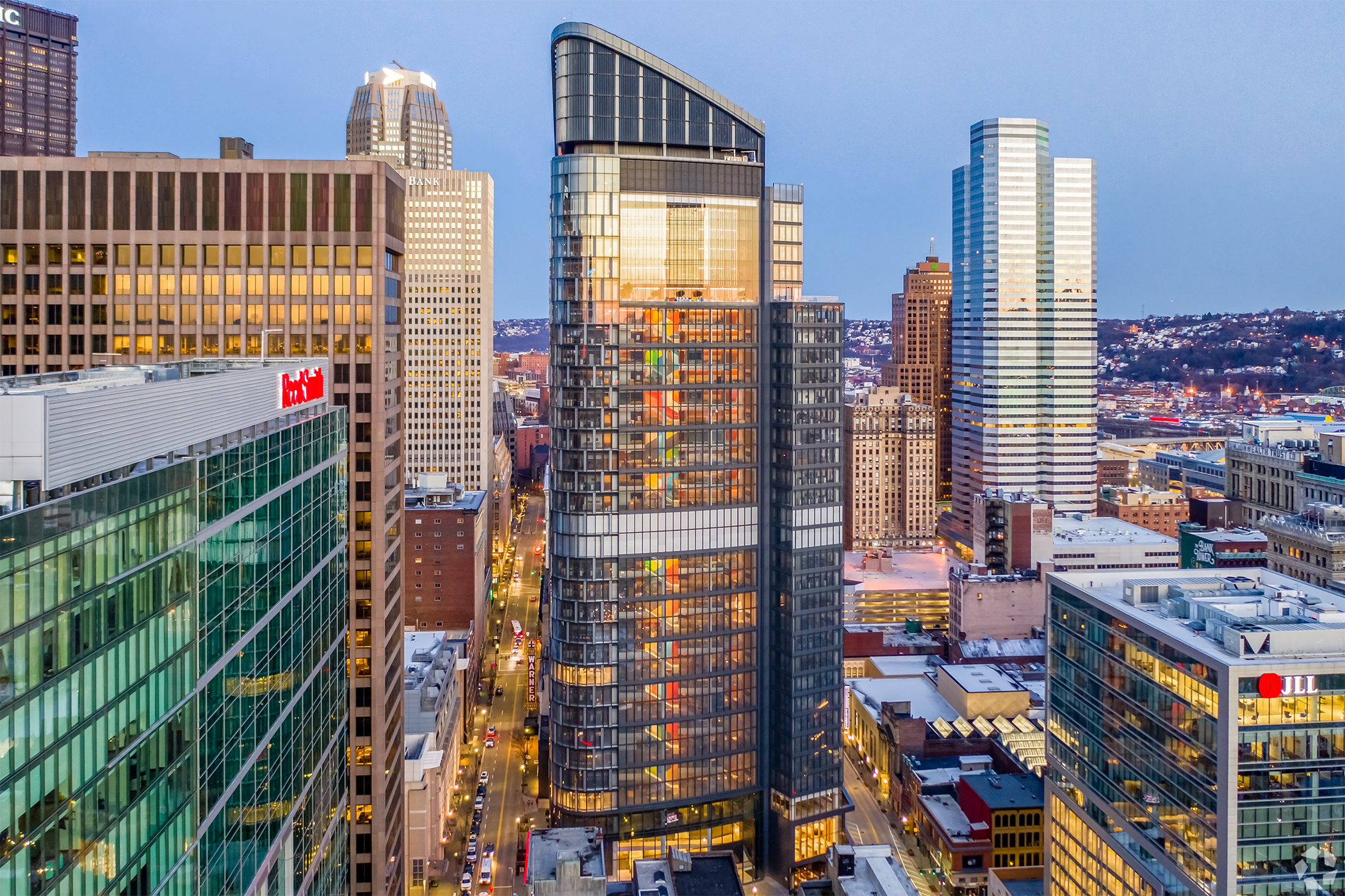 PNC Financial Services Group, headquartered at The Tower at PNC Plaza in Pittsburgh, is keeping a close watch on loans for office buildings for signs of trouble, CEO Bill Demchak said. (Alan Battles/CoStar)