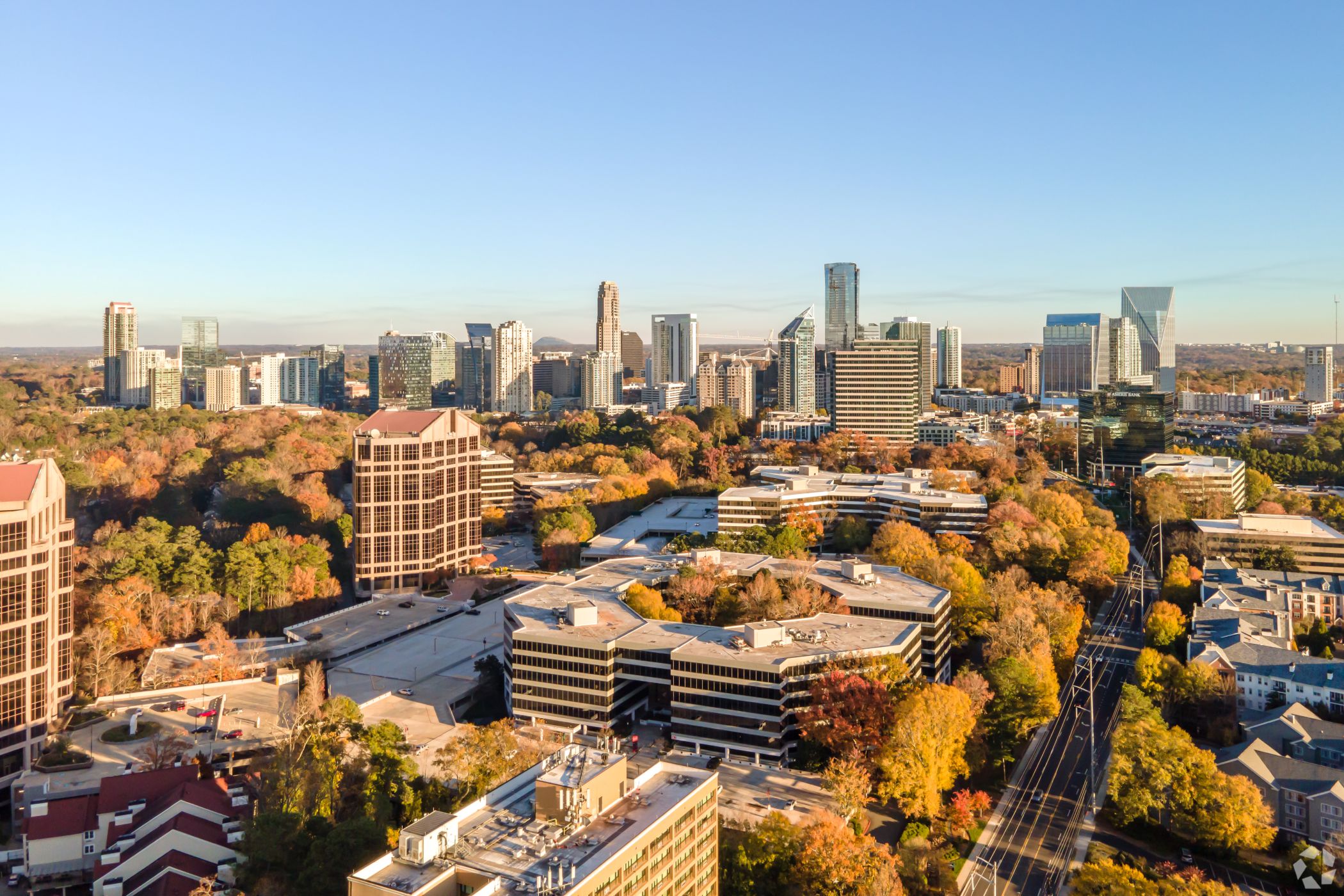 The 14-building Piedmont Center office complex in Atlanta's Buckhead area was last valued at $657 million. (CoStar) 