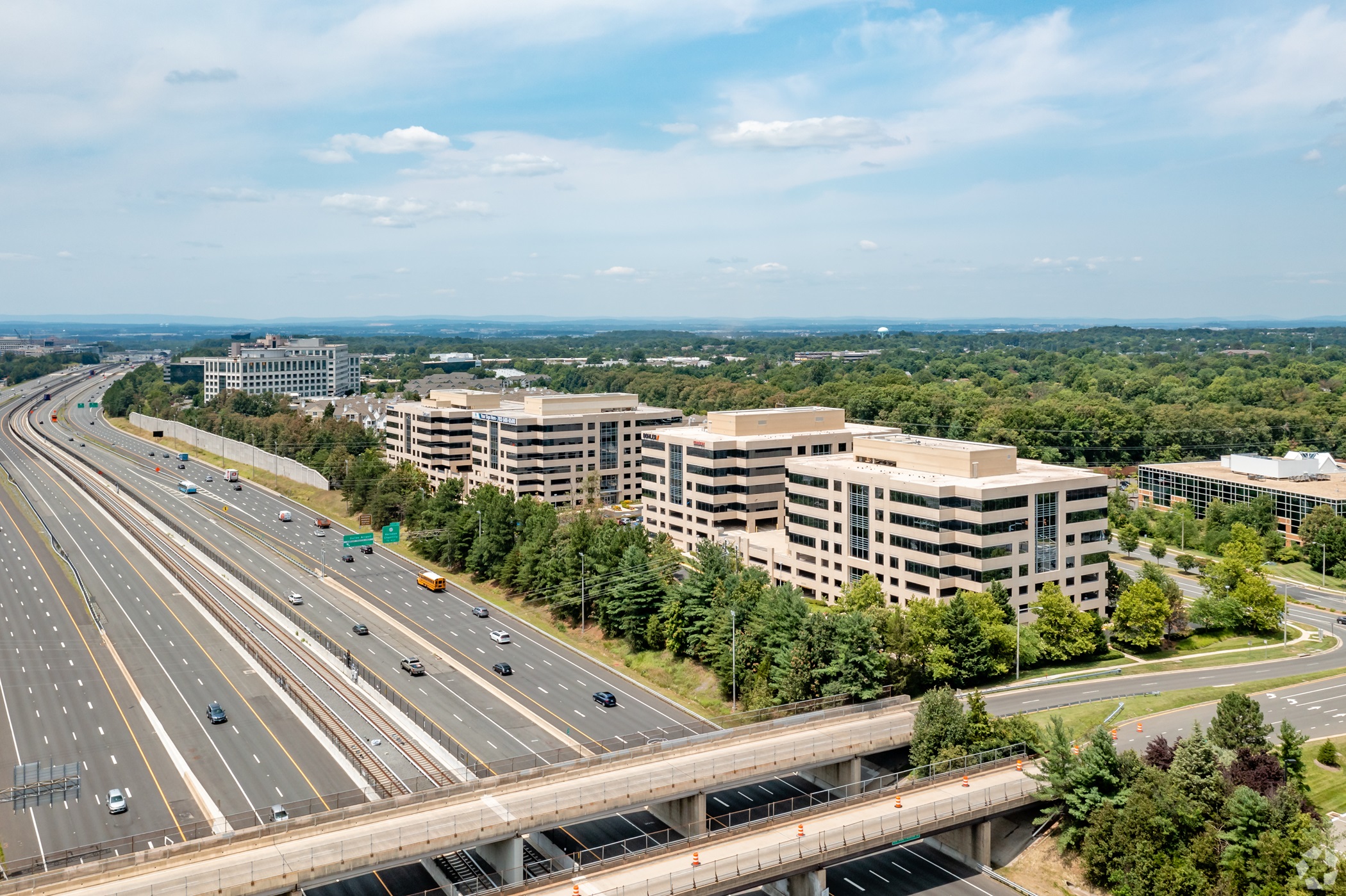 The Worldgate Metro Plaza complex along the Dulles Toll Road last traded in 2017 for nearly $54 million. (CoStar)