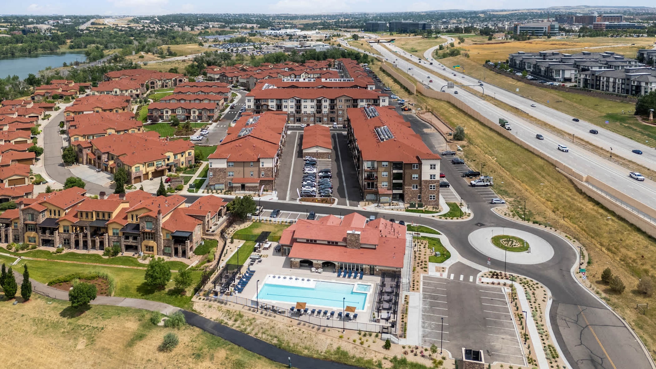 Construction on the Aventine Littleton apartment complex was completed in 2023. (CoStar) 
