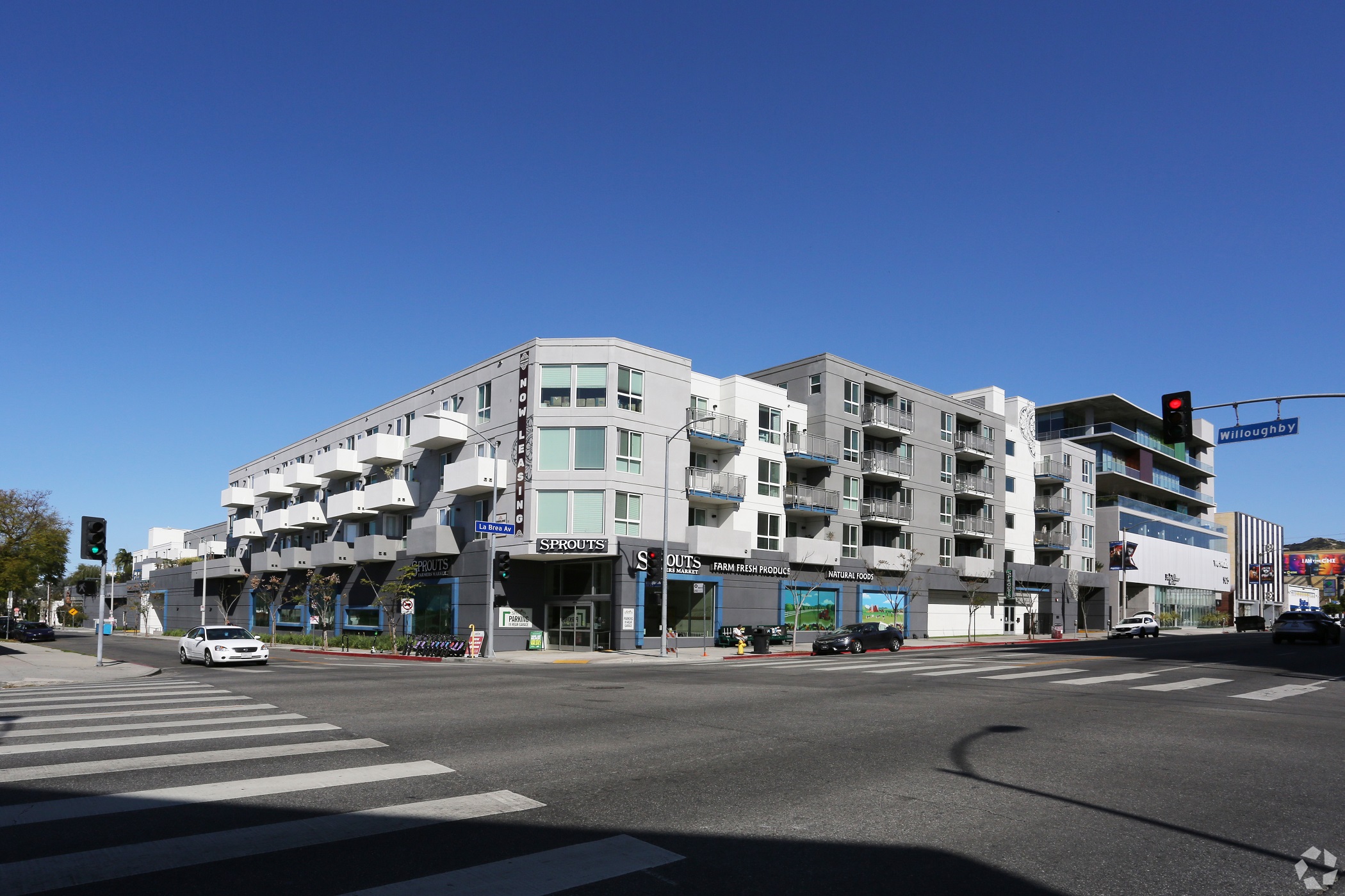 The roughly 179-unit Angelene Apartments is located at 915 N. La Brea Ave. (Jay Sanchez/CoStar)