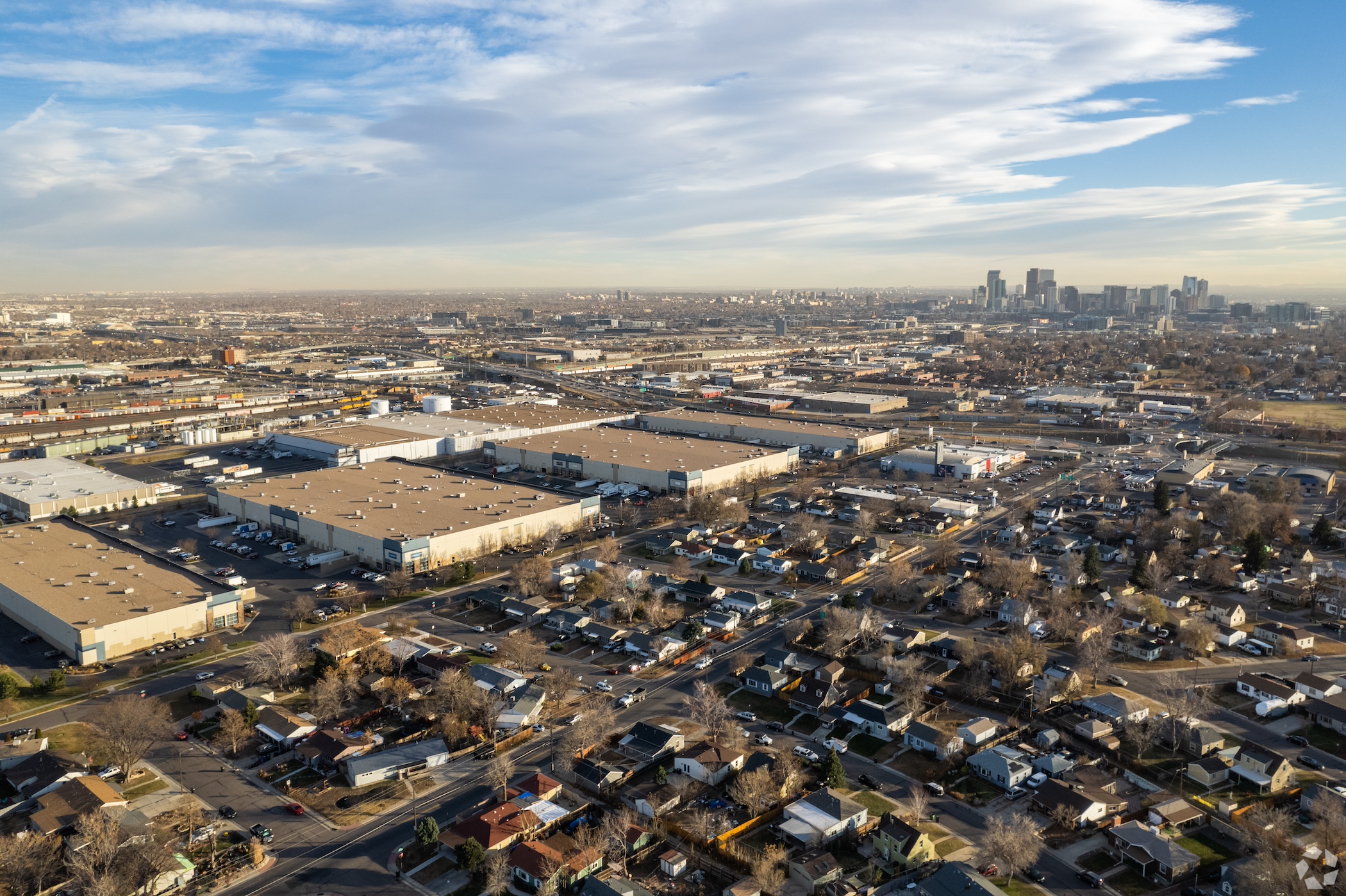 The three-building Centerpark industrial complex in one of Denver's warehouse hubs has sold as part of a recent portfolio deal. (CoStar) 