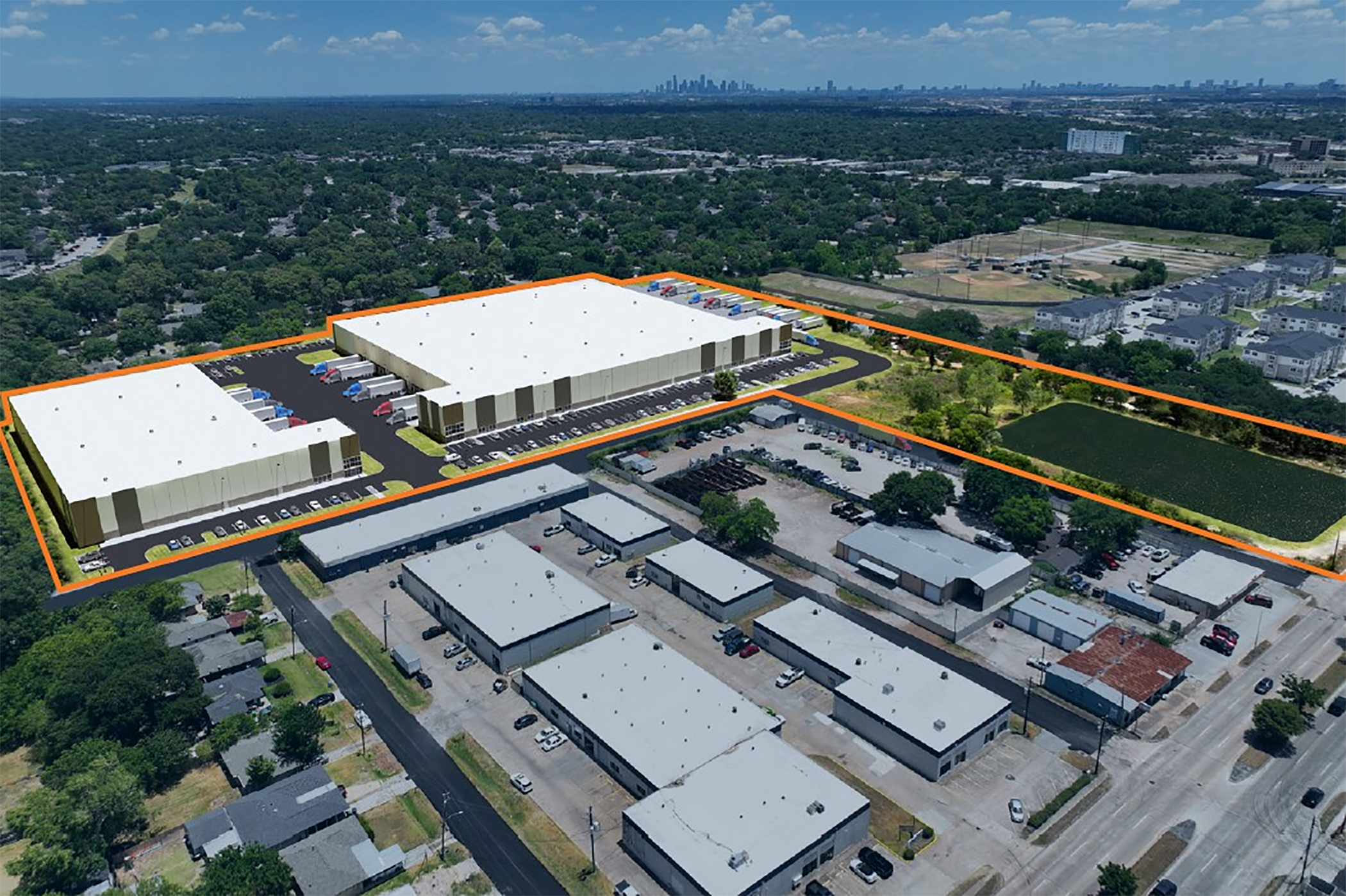 Urban Logistics Realty has started construction on its first-ever industrial park in Houston. (Courtesy of CBRE Group)