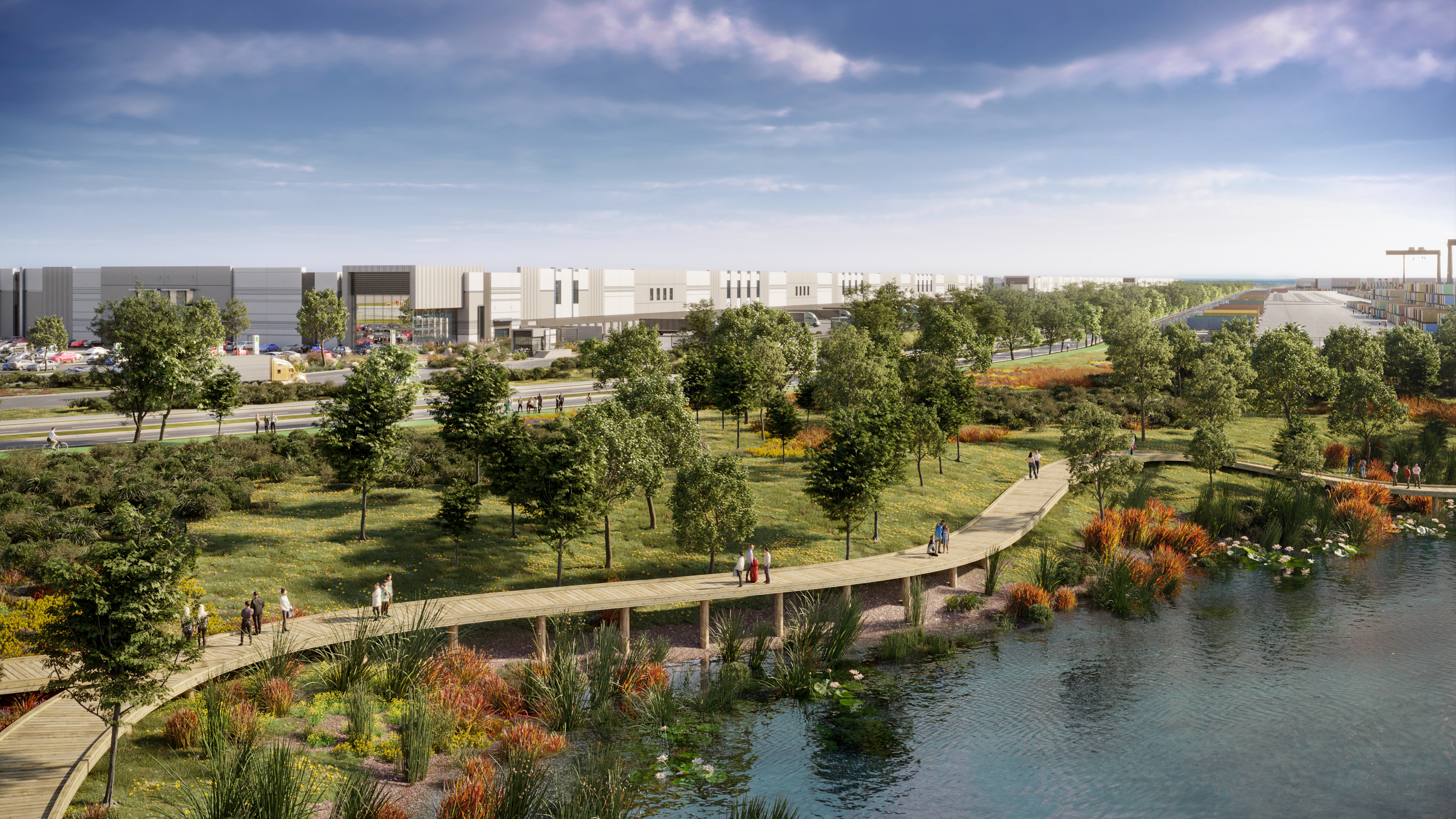 The 3,300-acre advanced manufacturing site at Sandow Lakes is expected to be situated along a series of lakes in rural Texas outside of Austin. (JLL)