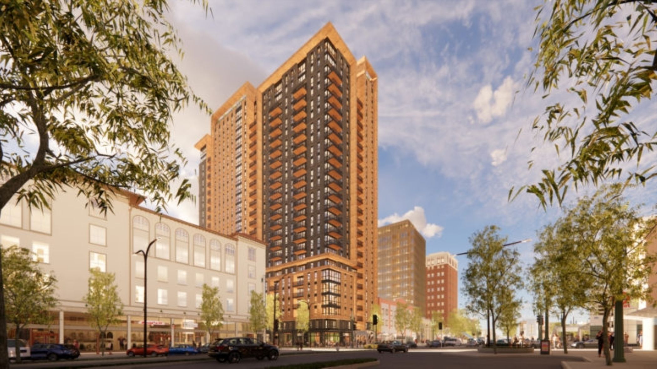 A proposed 25-story building with 326 apartments is one of three high-rises approved in Berkeley, but it's unclear when construction might begin. (CoStar) 
