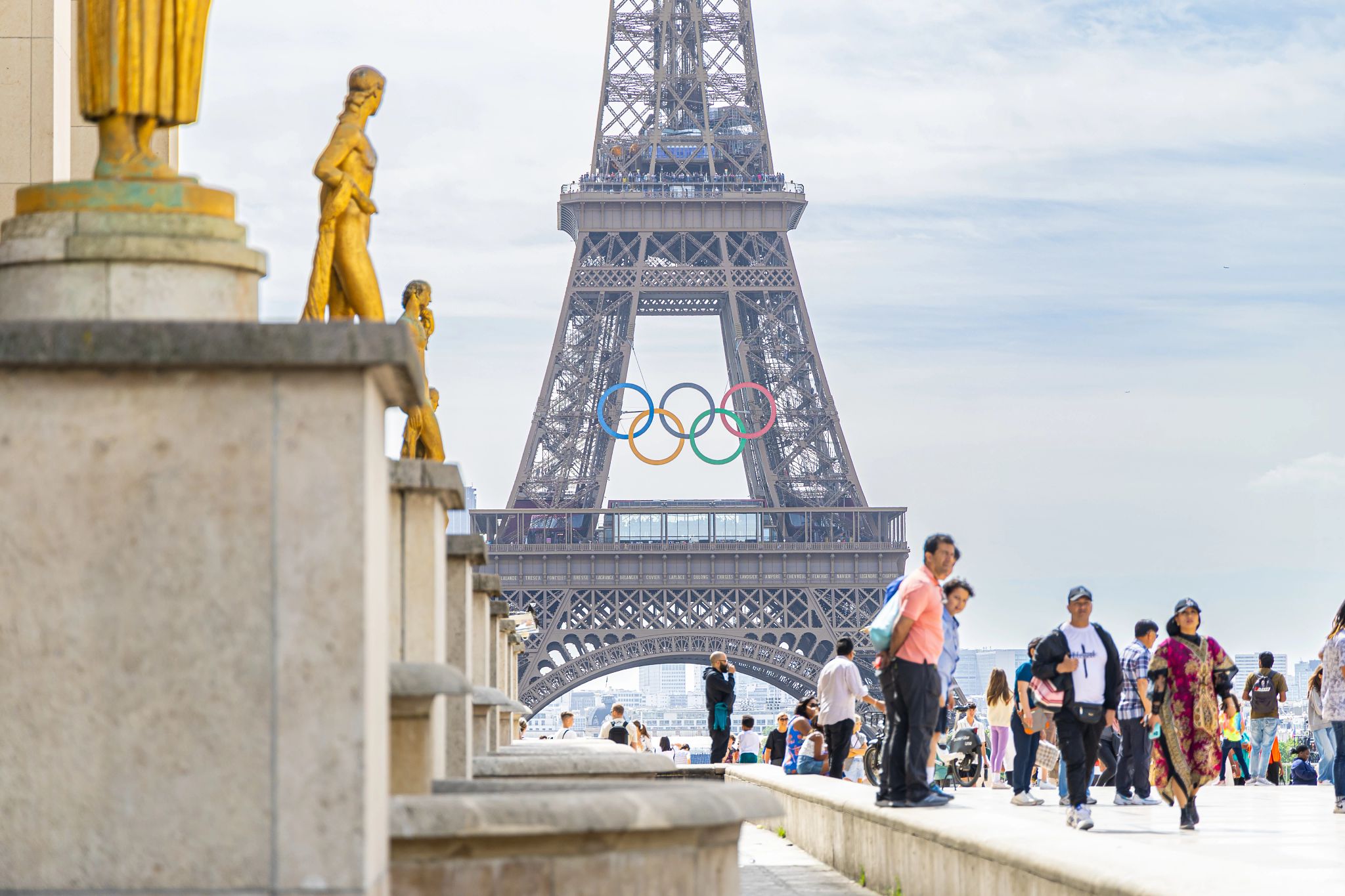 The Eiffel Tower is among several Paris landmarks providing backdrops to sports and tourism venues during this year’s Olympic Games. (Zoé Guenne/CoStar)