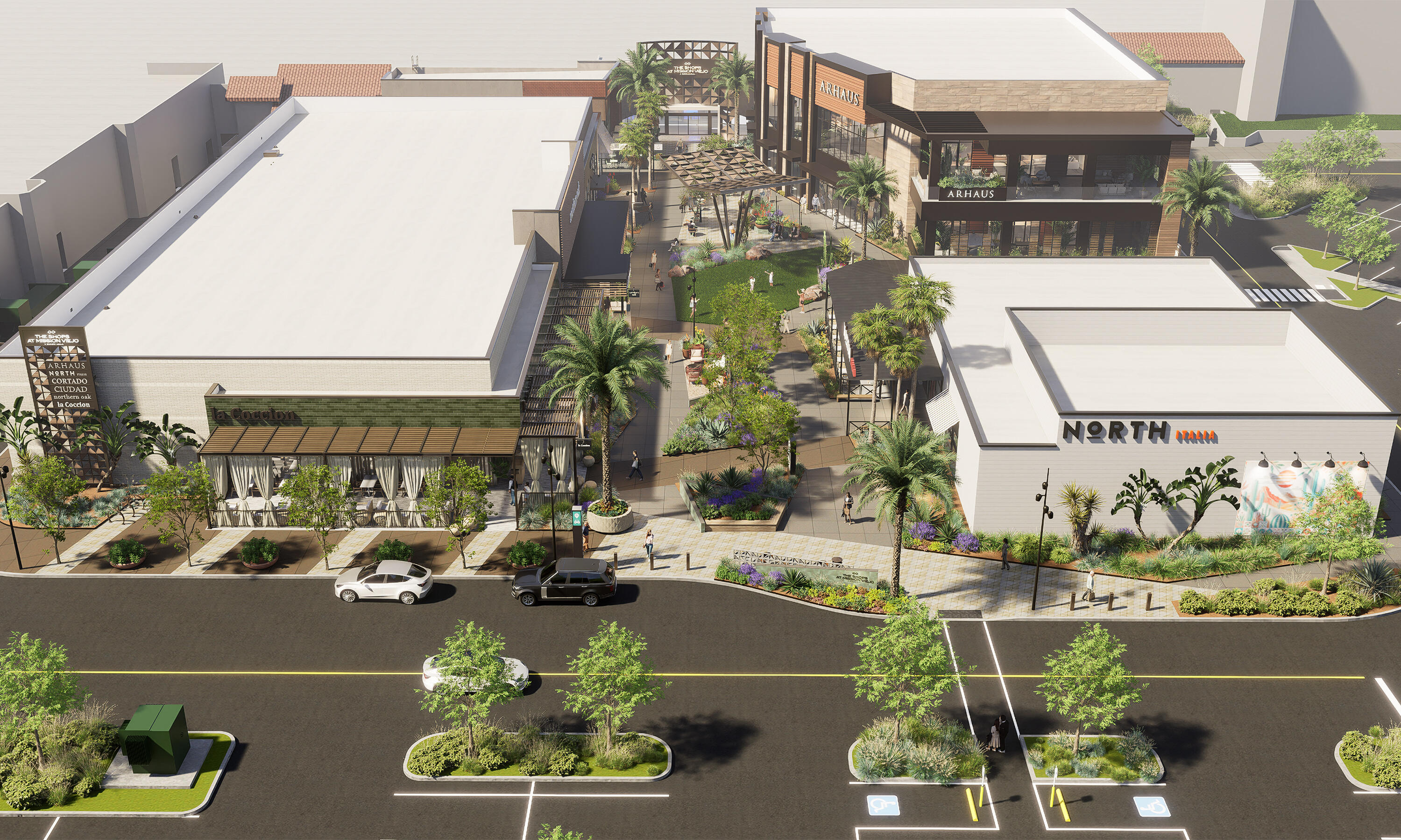 A 50,000-square-foot lifestyle addition at Simon's The Shops at Mission Viejo in South Orange, California, is designed to house Arhaus and Uniqlo stores. (Simon Property Group)