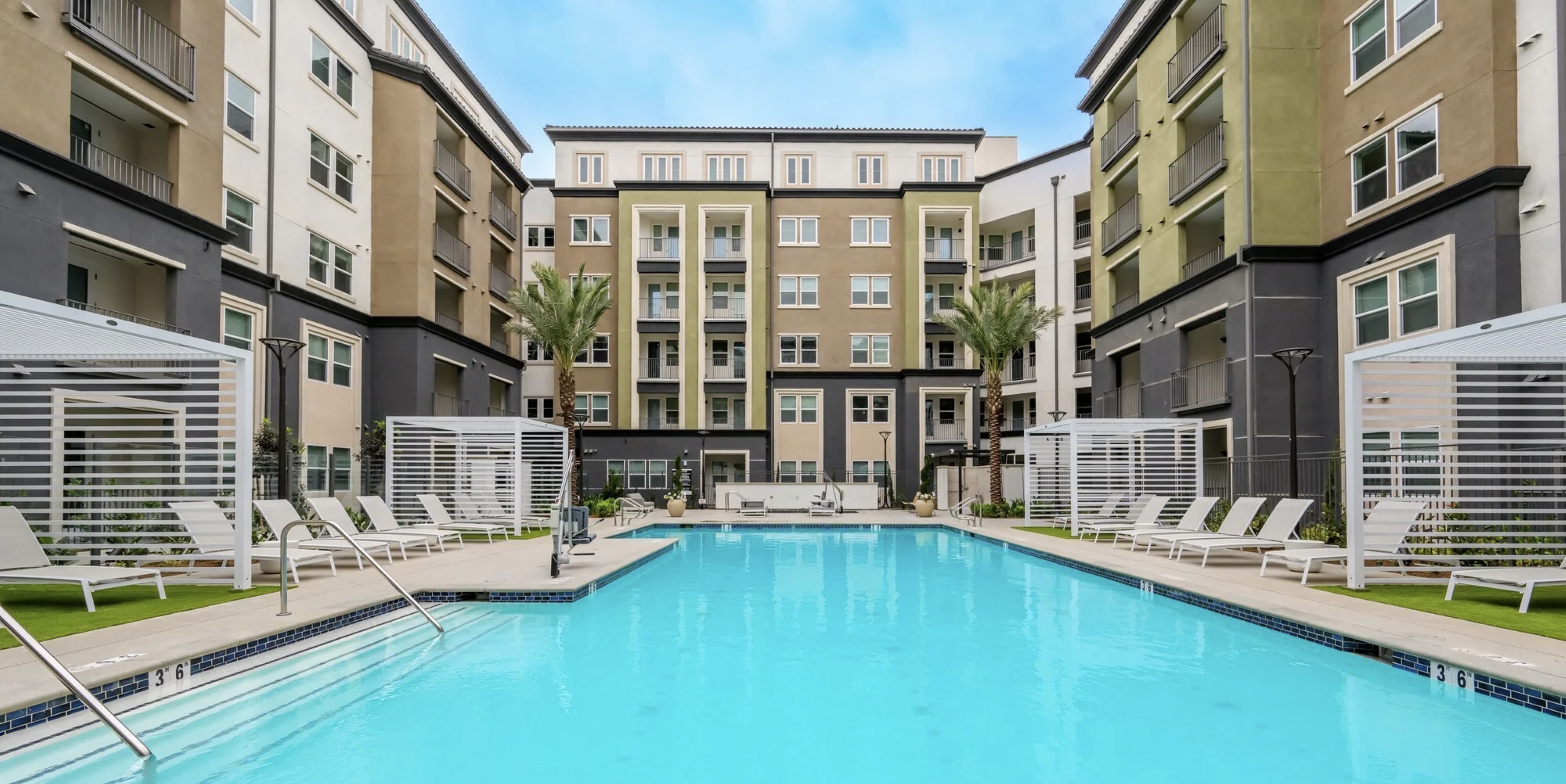 The Enzo Irvine apartments opened this month on the site of a failed office project in Irvine, California. Average monthly rent is about $3,800. (CoStar)