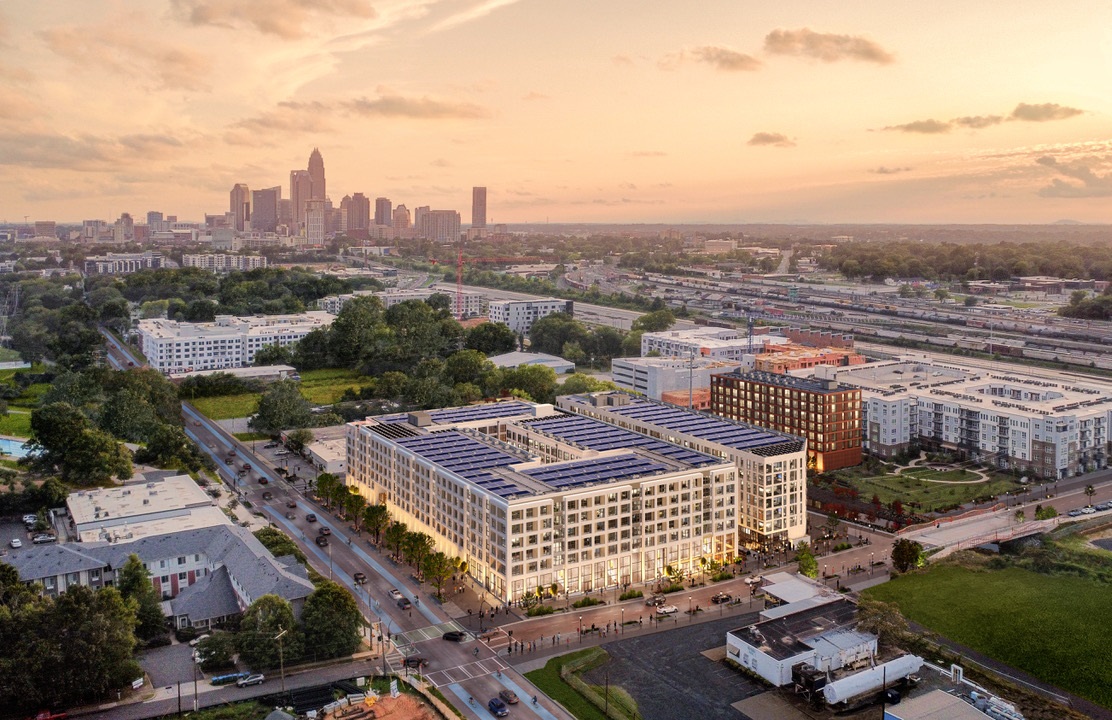The 389-unit Oxbow is slated to open in 2026 in Charlotte's Mill District. (Swinerton)