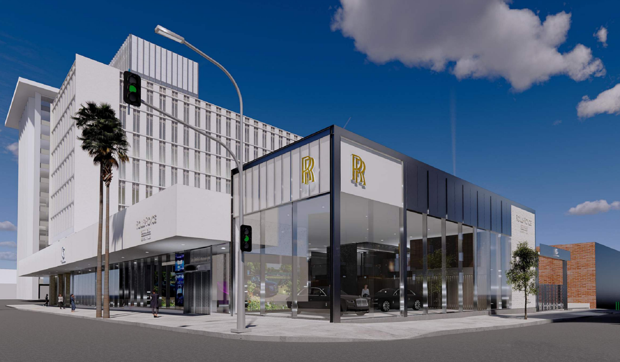A proposed Rolls-Royce dealership, steps from the famous Rodeo Drive shopping corridor, is gearing up for planning commission approval in Beverly Hills, California. (Rendering: City of Beverly Hills)