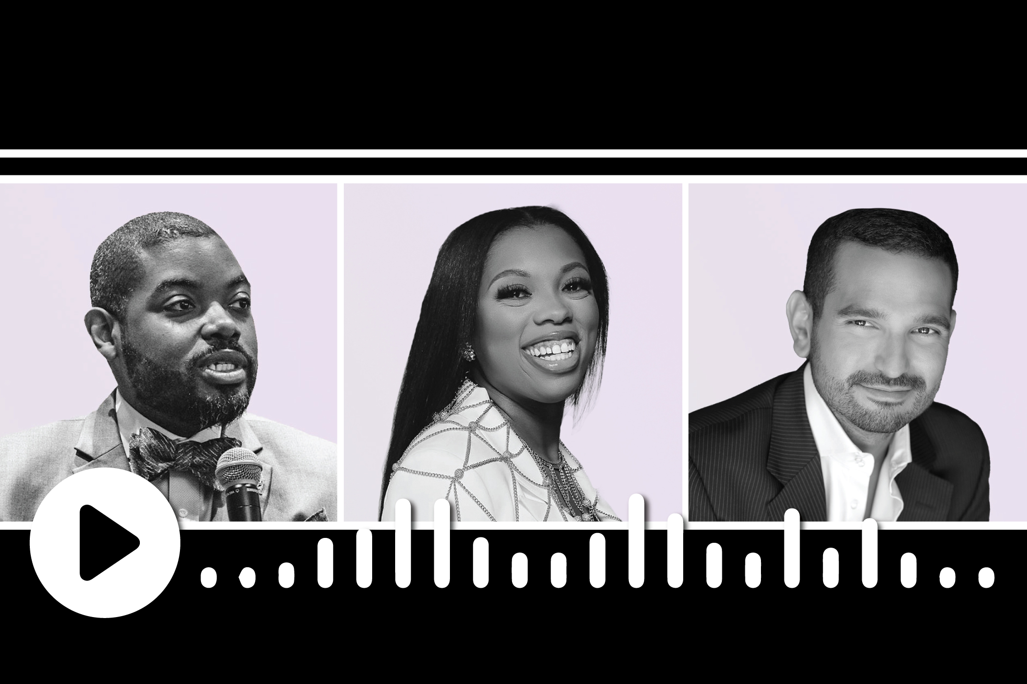 From left: Omari Head, Davonne Reaves and Chris Henry are the hosts of Next Gen in Lodging podcast, presented by Hotel News Now.