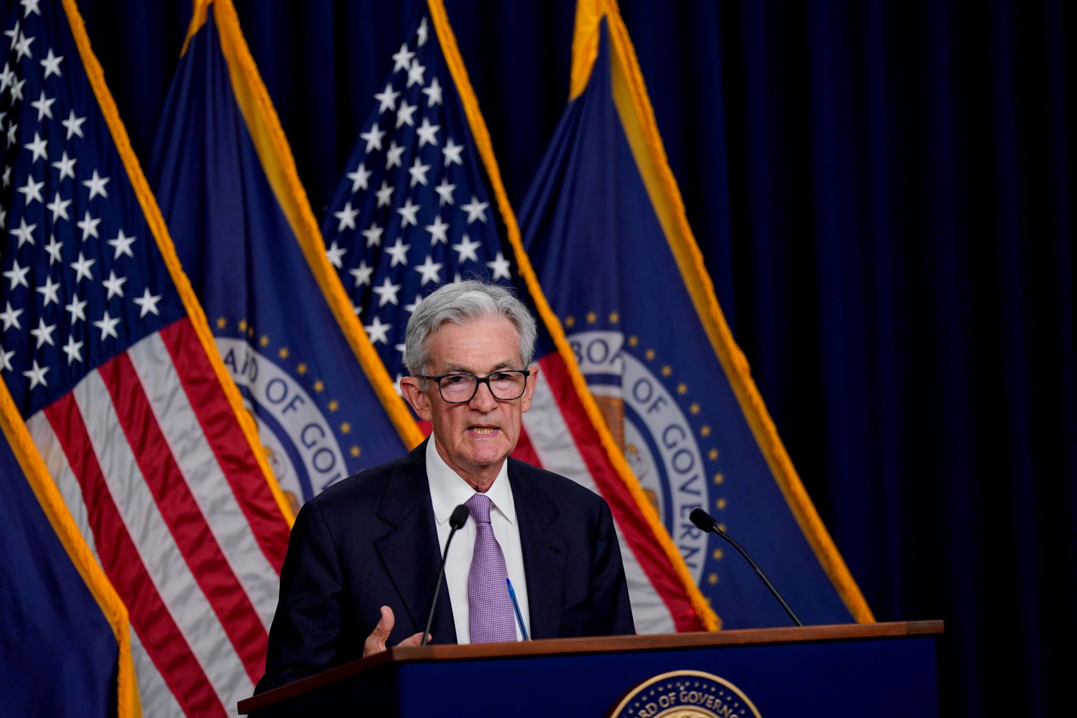 Federal Reserve Chair Jerome Powell announced a long-awaited cut to the baseline interest rate during a news conference on Wednesday. (Getty Images)
