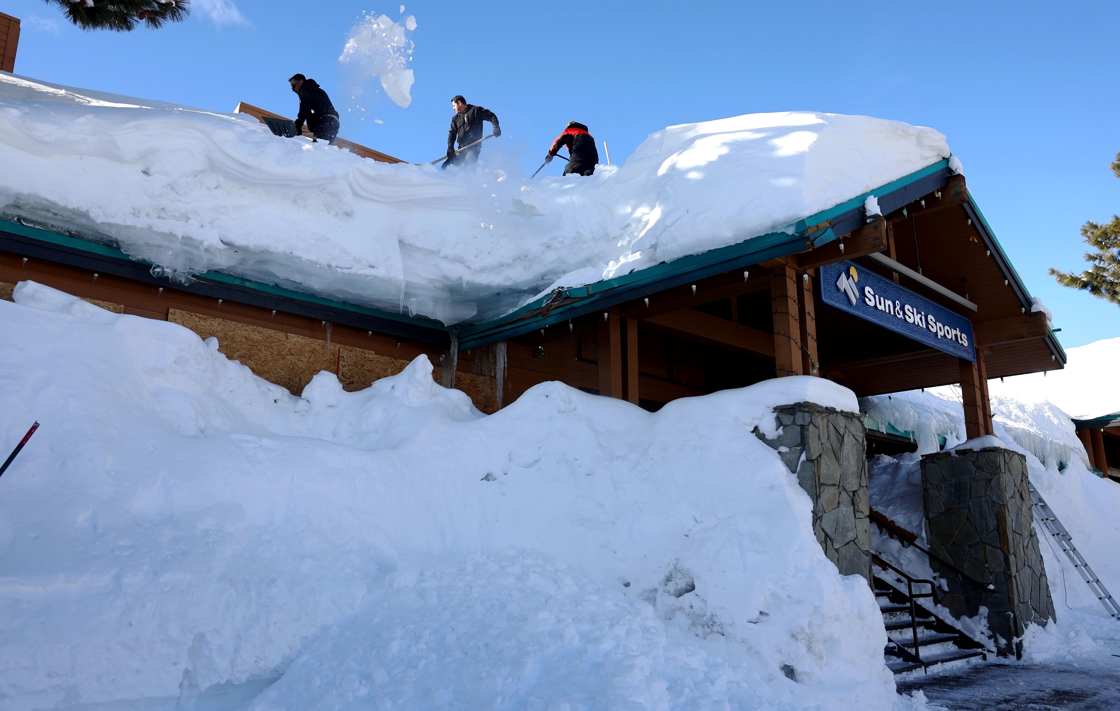 Much of California was still digging out in early March from heavy snowstorms that hit the Golden State during January and February. (Mario Tama/Getty Images)