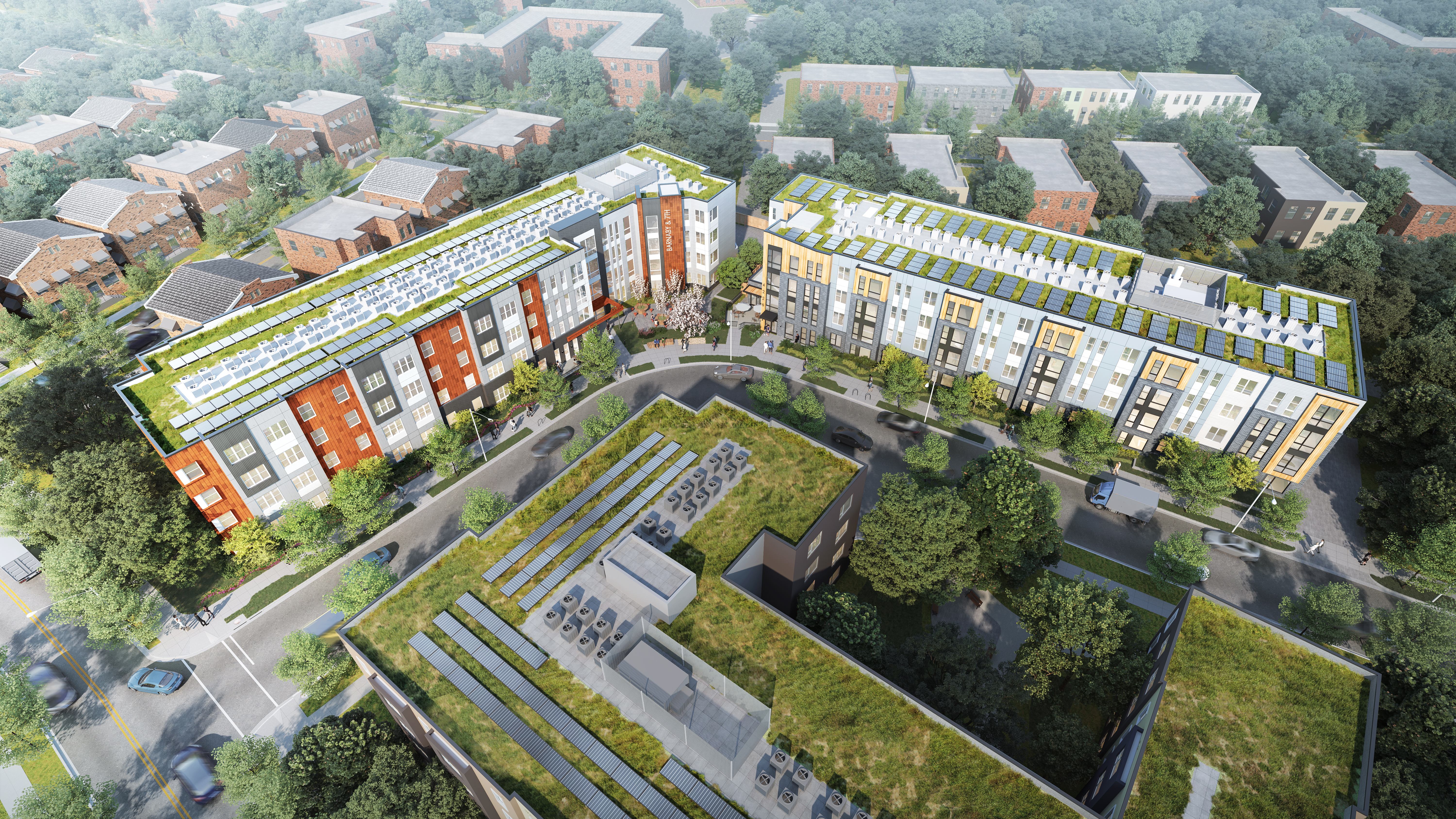 Rendering of the second phase of the Barnaby & 7th affordable housing project that is now underway. (Soto Architecture & Urban Design)