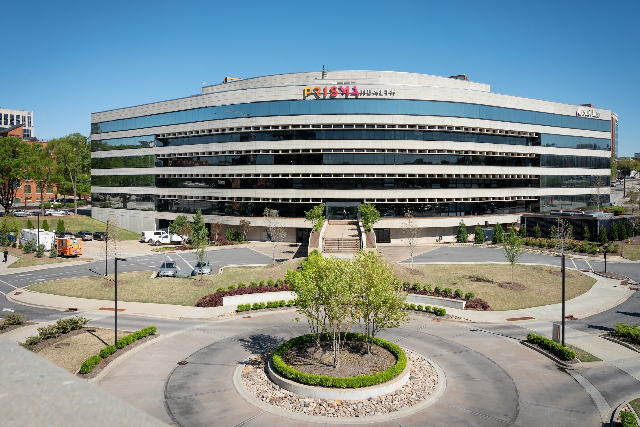 Prisma Health listed almost two full floors at this downtown, Greenville, South Carolina, office building for sublease. (CoStar)