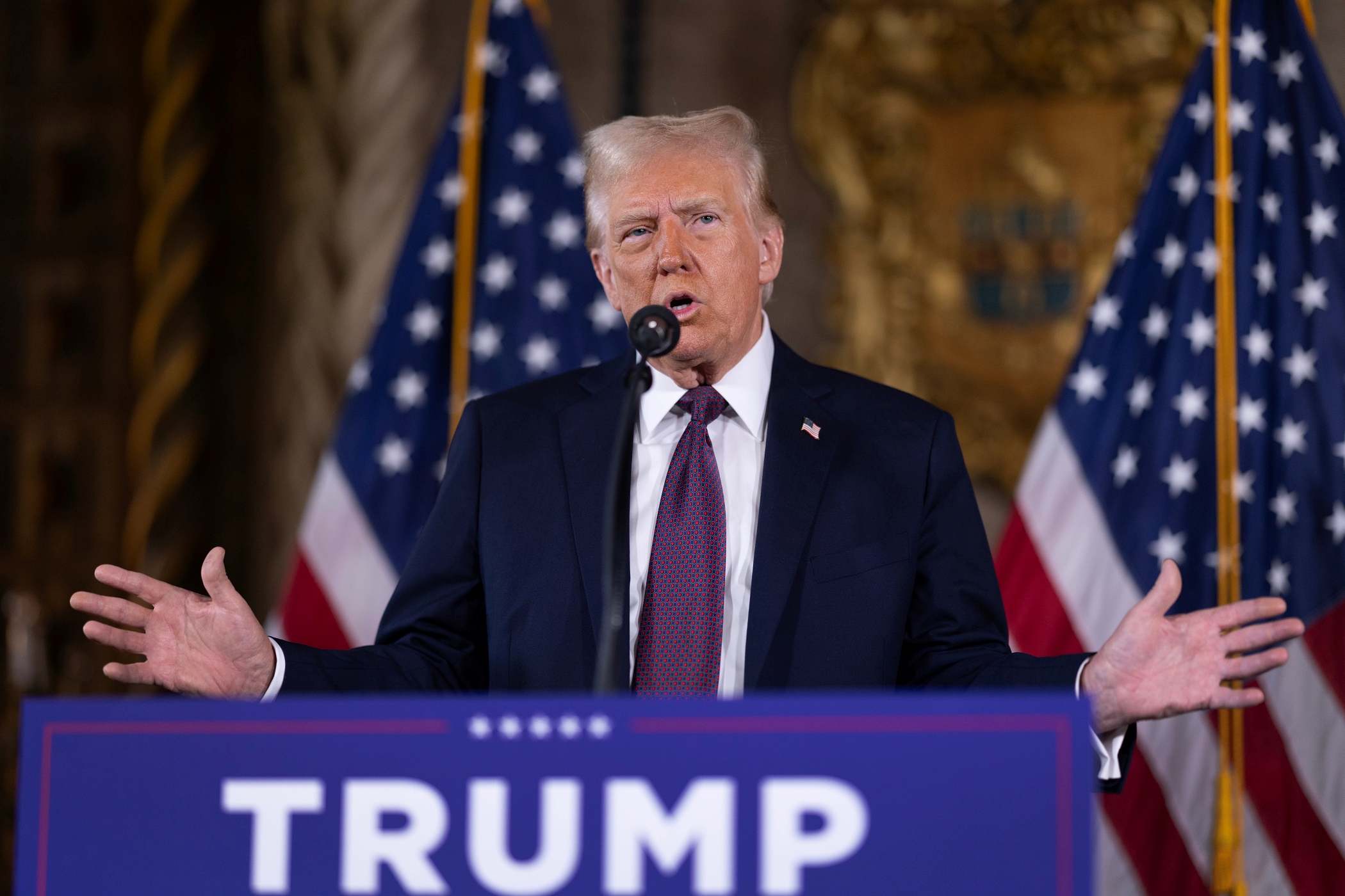 President Donald Trump announced plans for a joint venture in which large firms will invest in the nation's infrastructure geared toward artificial intelligence. (Getty Images) 