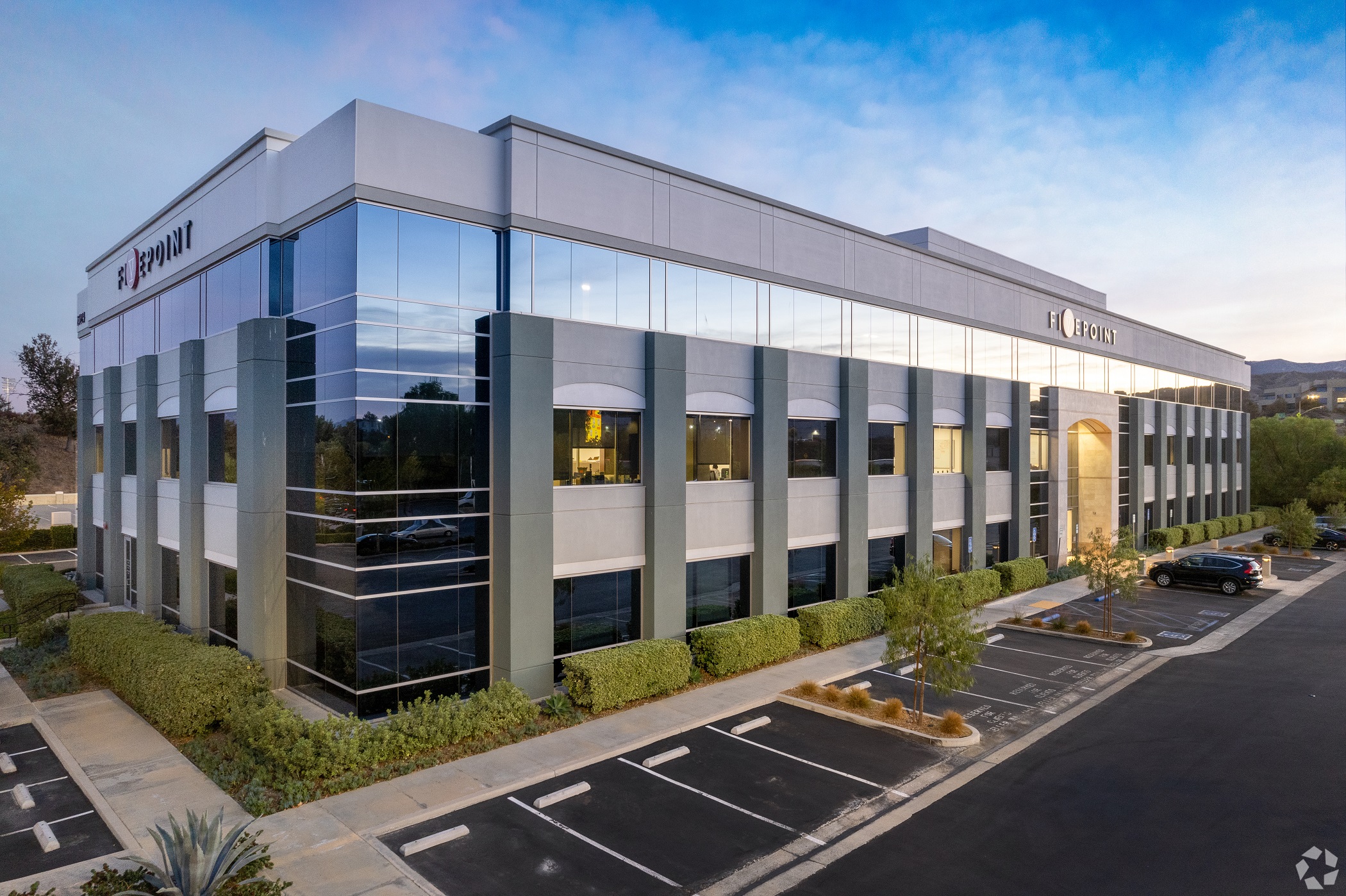 The roughly 155,000-square-foot 25152 and 25124 Springfield Court buildings in Santa Clarita, California. (CoStar) 