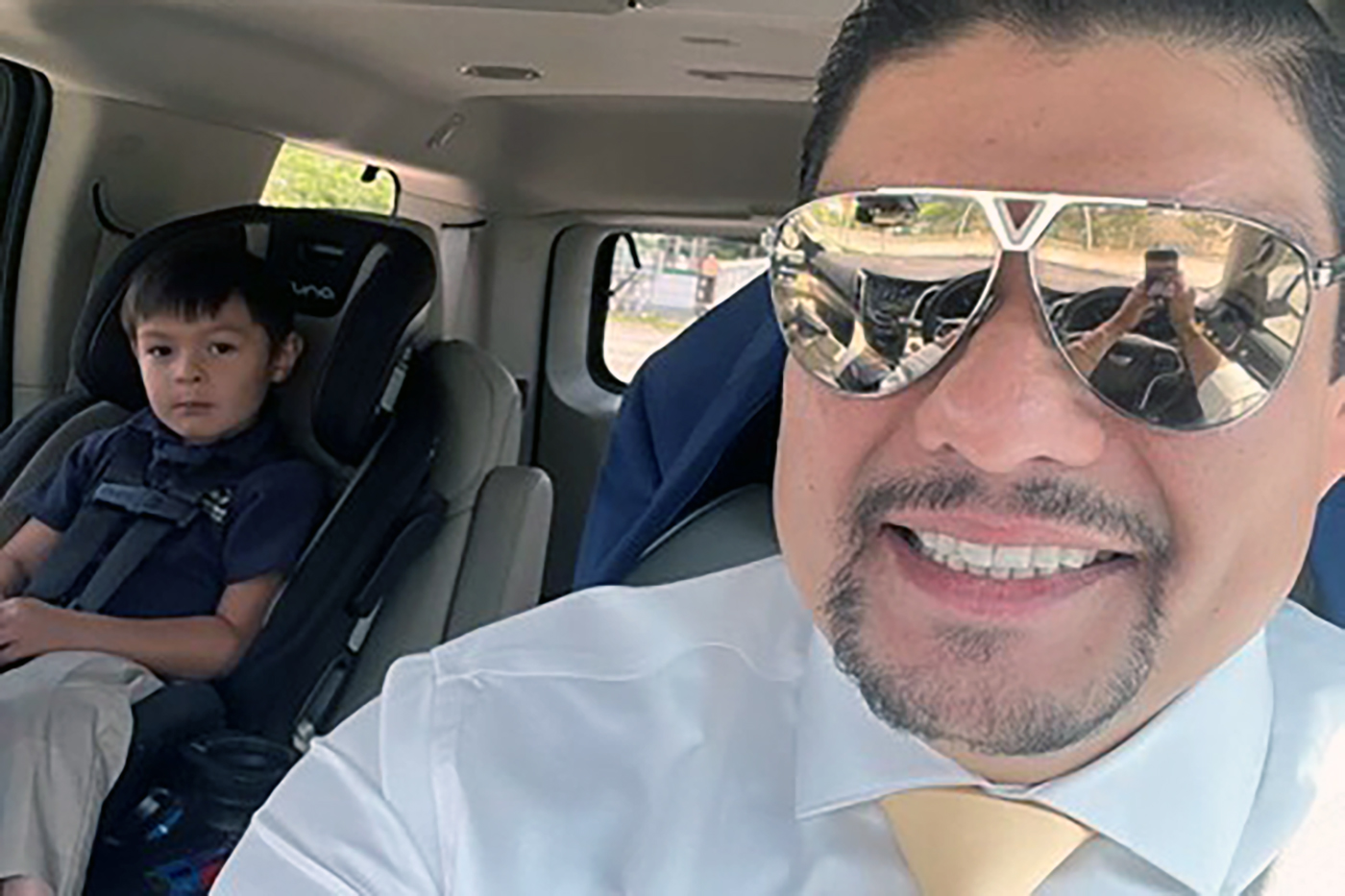 San Antonio-based investor Luis Frias has his son Max strapped in for a potential future in real estate. (Luis Frias)