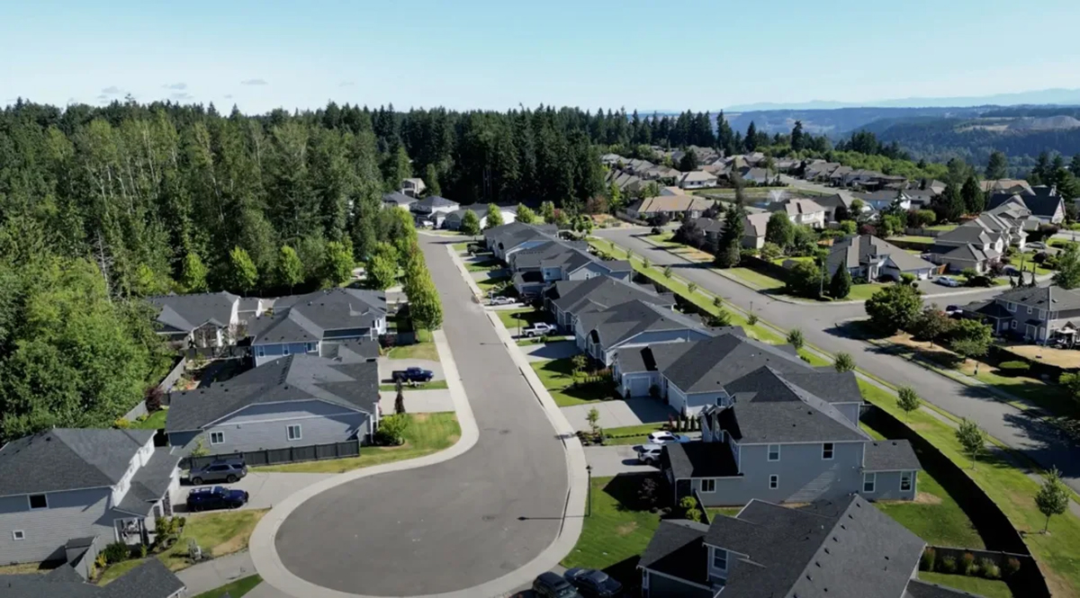 The first apartments at the 1,500-acre Sunrise master-planned community in Puyallup, Washington, have opened to renters. (Corliss Management Group)