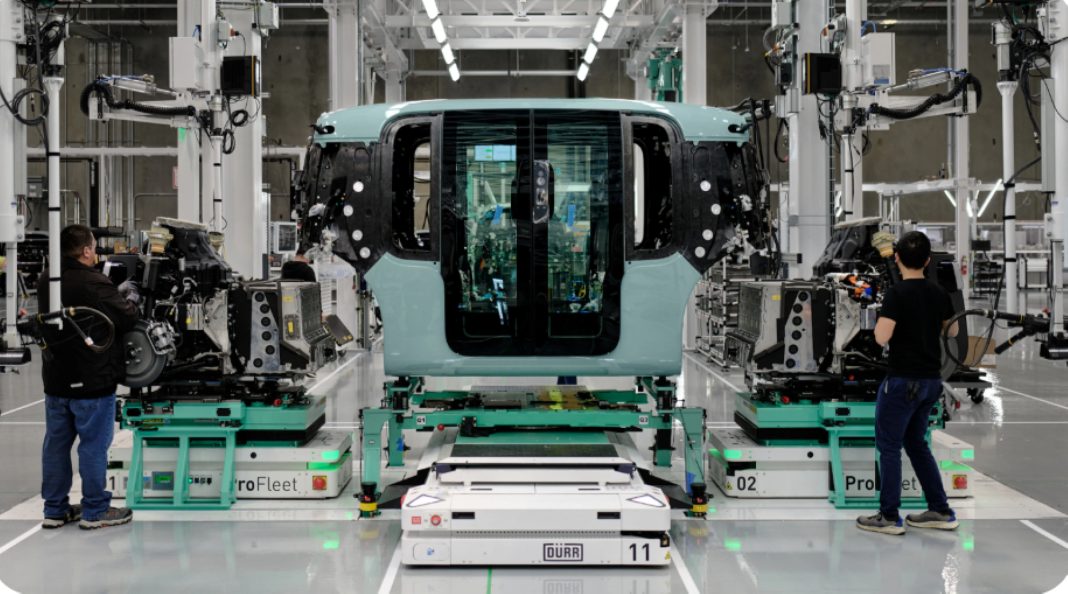 Zoox eventually plans to turn out 10,000 of its toaster-like robotaxis per year in its Hayward plant. (Zoox) 