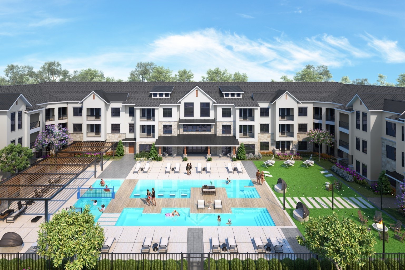 The Fitzgerald, a 184-unit apartment property, is under construction in Waxahachie, a suburb of Dallas. (Kalterra Capital Partners)