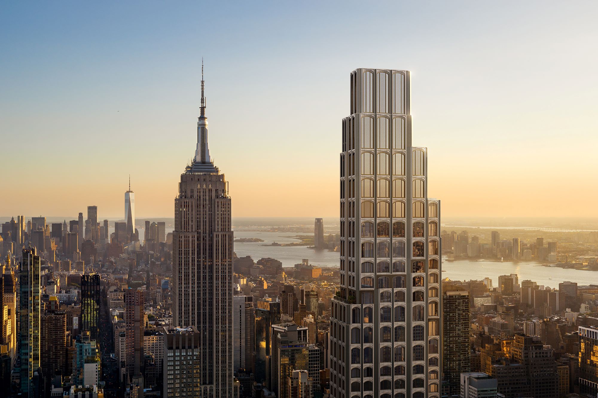 A planned luxury tower at 520 Fifth Ave. in New York has begun condo sales. (Binyan Studios) 