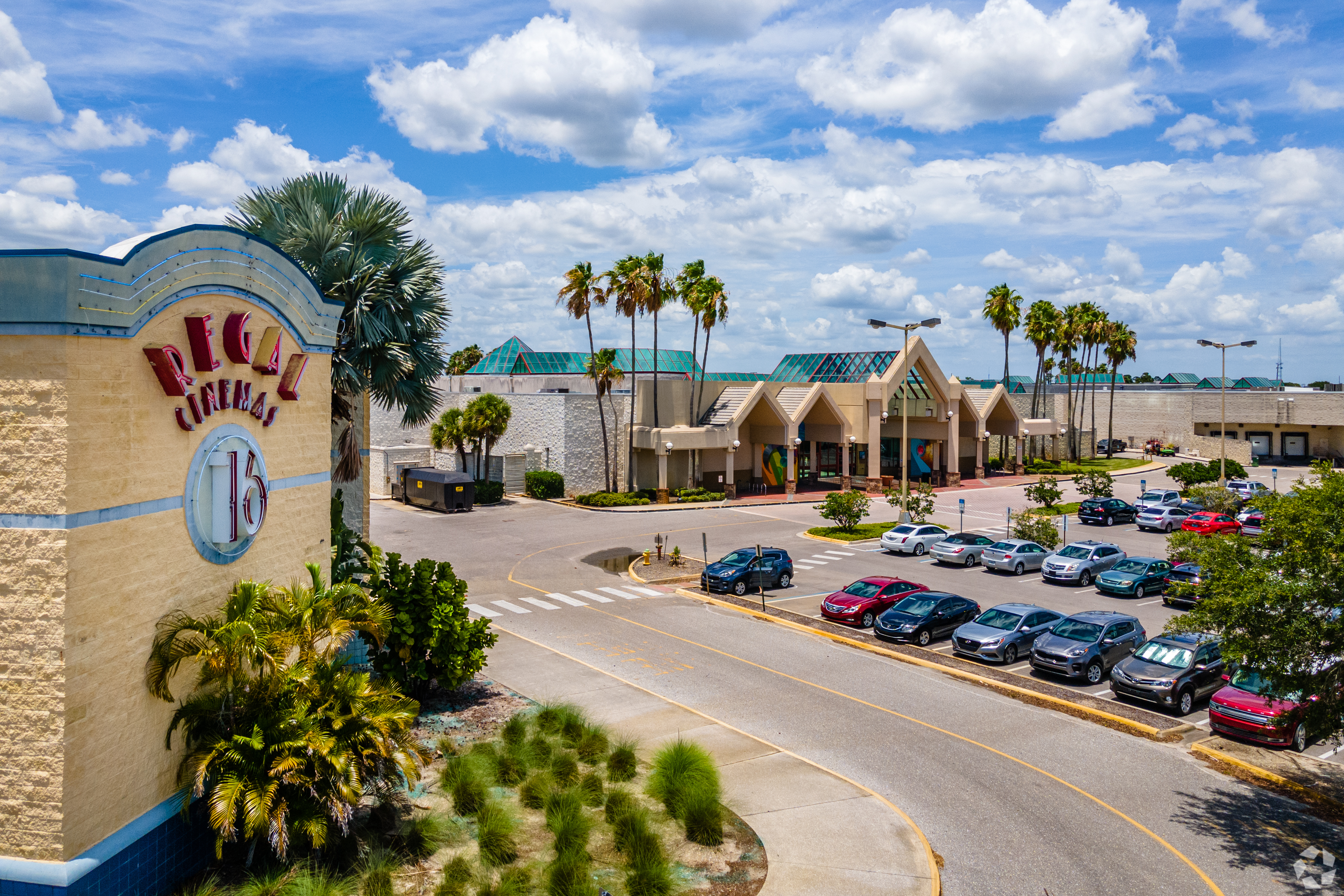 A Regal Cinemas location at an outdoor shopping center in Port Charlotte, Florida, is up for lease rejection by Cineworld through the bankruptcy court. (CoStar)