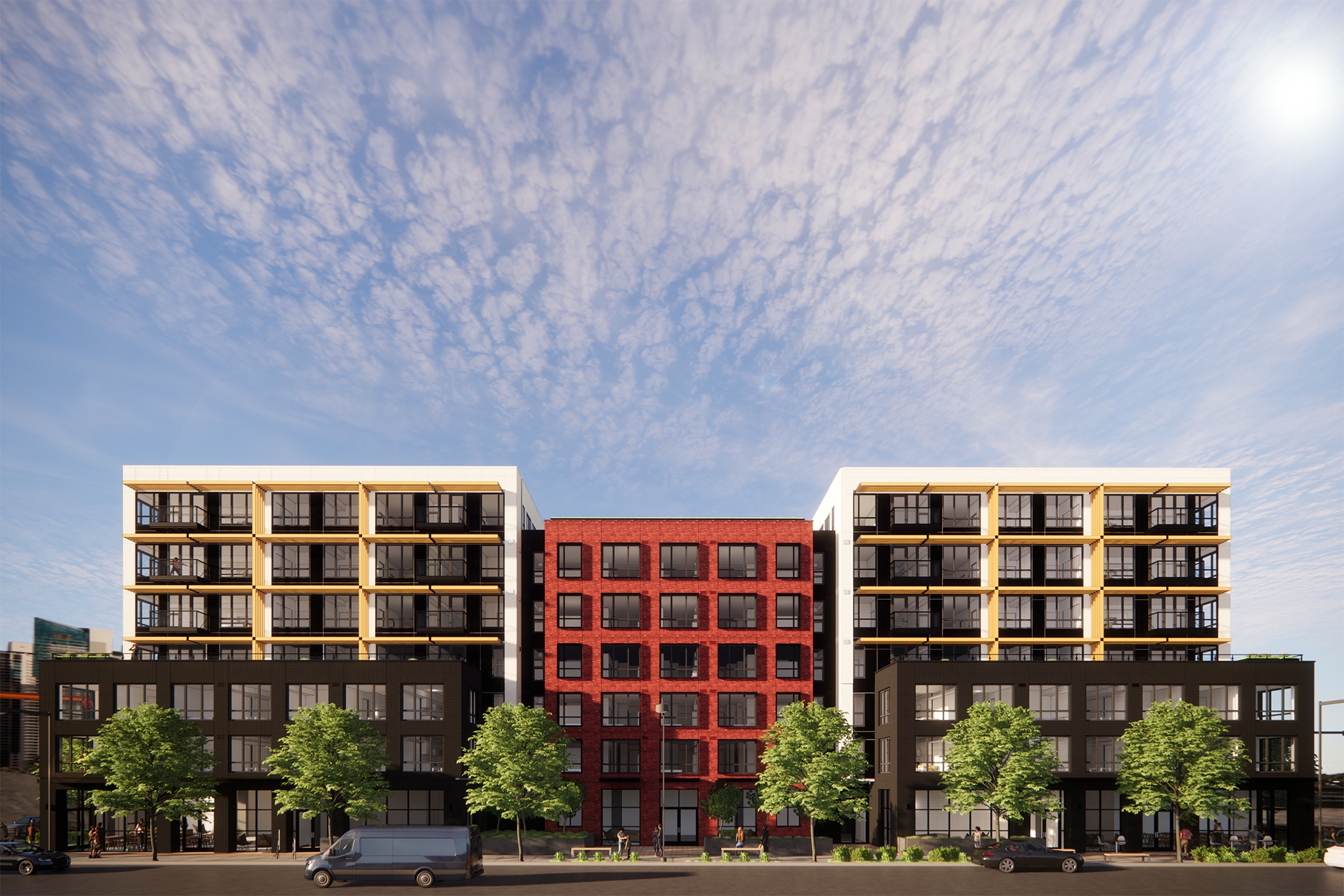 A rendering shows a planned development, dubbed Copal, that has broken ground in greater Seattle’s tech hub of Bellevue, Washngton. (Legacy Partners)