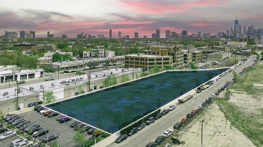 Sterling Bay is looking to sell land adjacent to Lincoln Yards at 2033 N. Kingsbury St. in Chicago. (JLL)