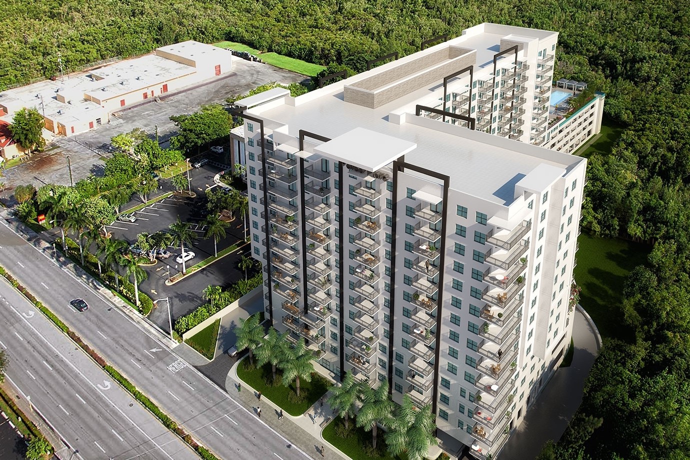 Rendering of Elevate Apartments under construction in Dania Beach, Florida. (CoStar)