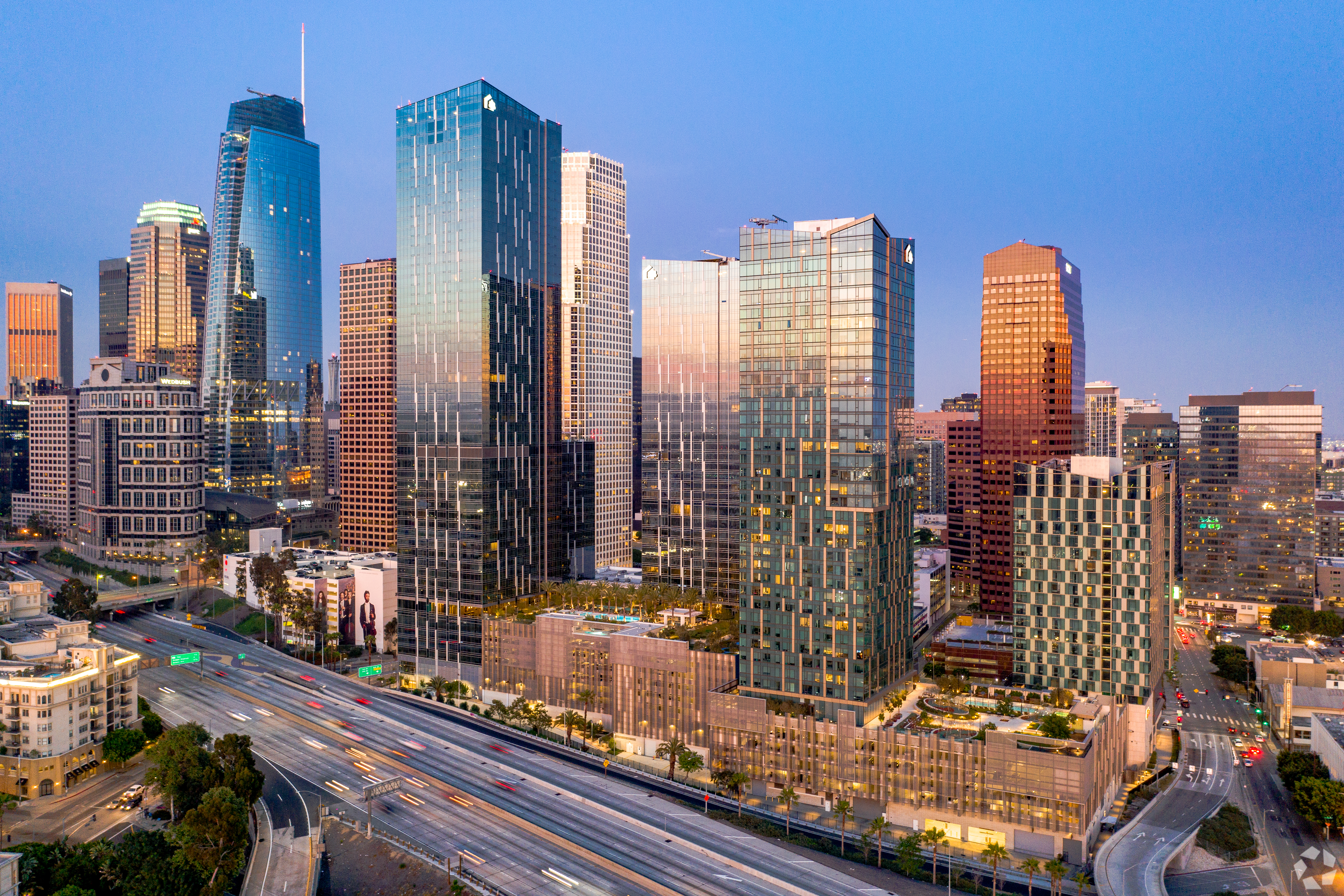 The roughly 685-unit Thea at Metropolis in downtown Los Angeles at 1000 W. 8th St. sold for $504 million in November 2022. A $27.2 million transfer tax would have been levied on the seller had it sold after a new measure takes effect in April. (CoStar)